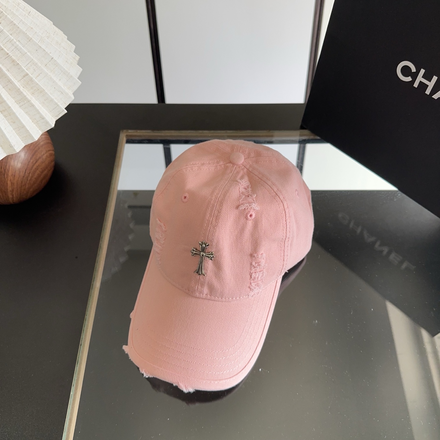 Chrome Hearts 克罗心💓早春韩版时尚复古做旧破洞帽子磨损设计百搭棒球帽鸭舌帽