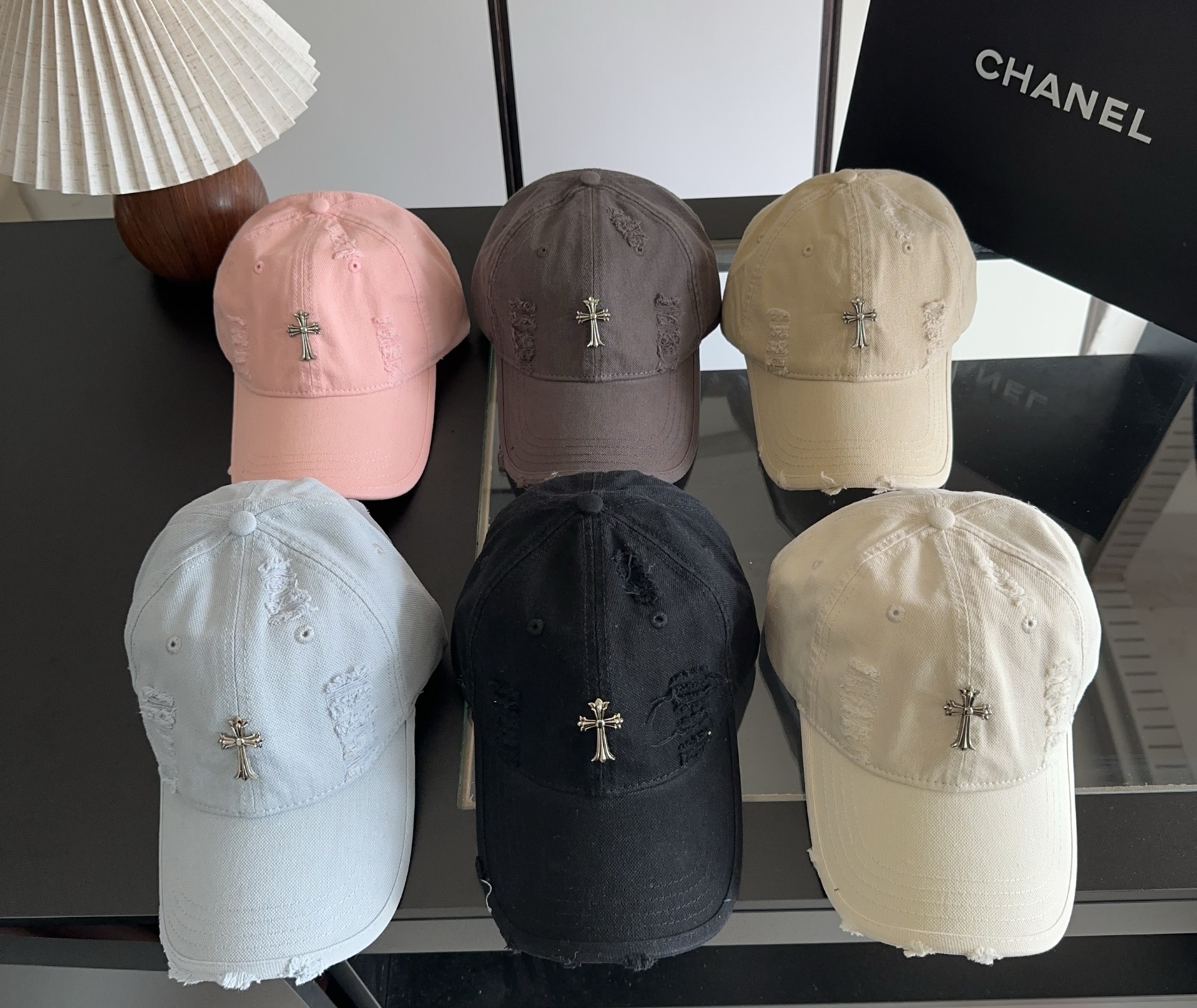 Chrome Hearts 克罗心💓早春韩版时尚复古做旧破洞帽子磨损设计百搭棒球帽鸭舌帽