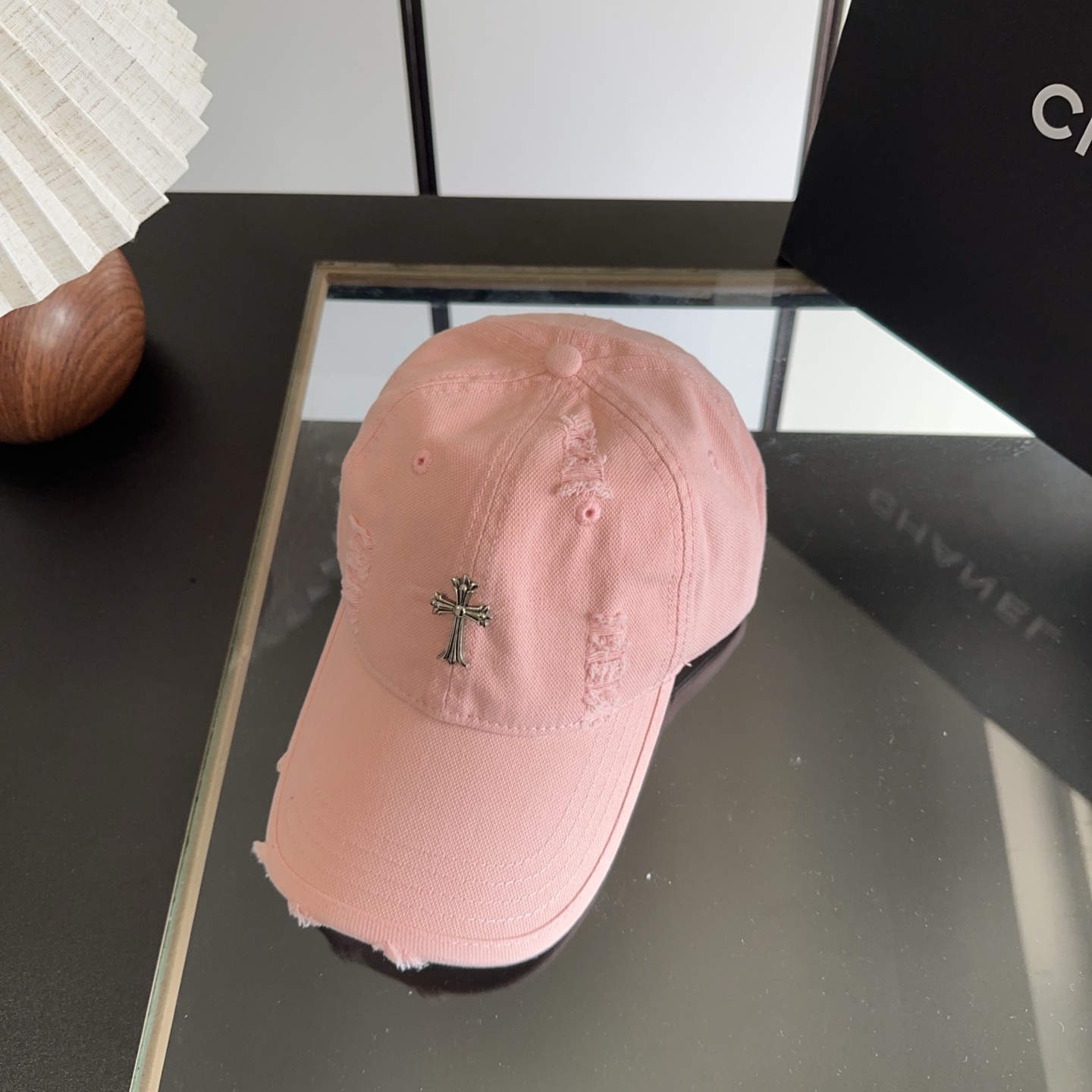 Chrome Hearts 克罗心💓早春韩版时尚复古做旧破洞帽子磨损设计百搭棒球帽鸭舌帽