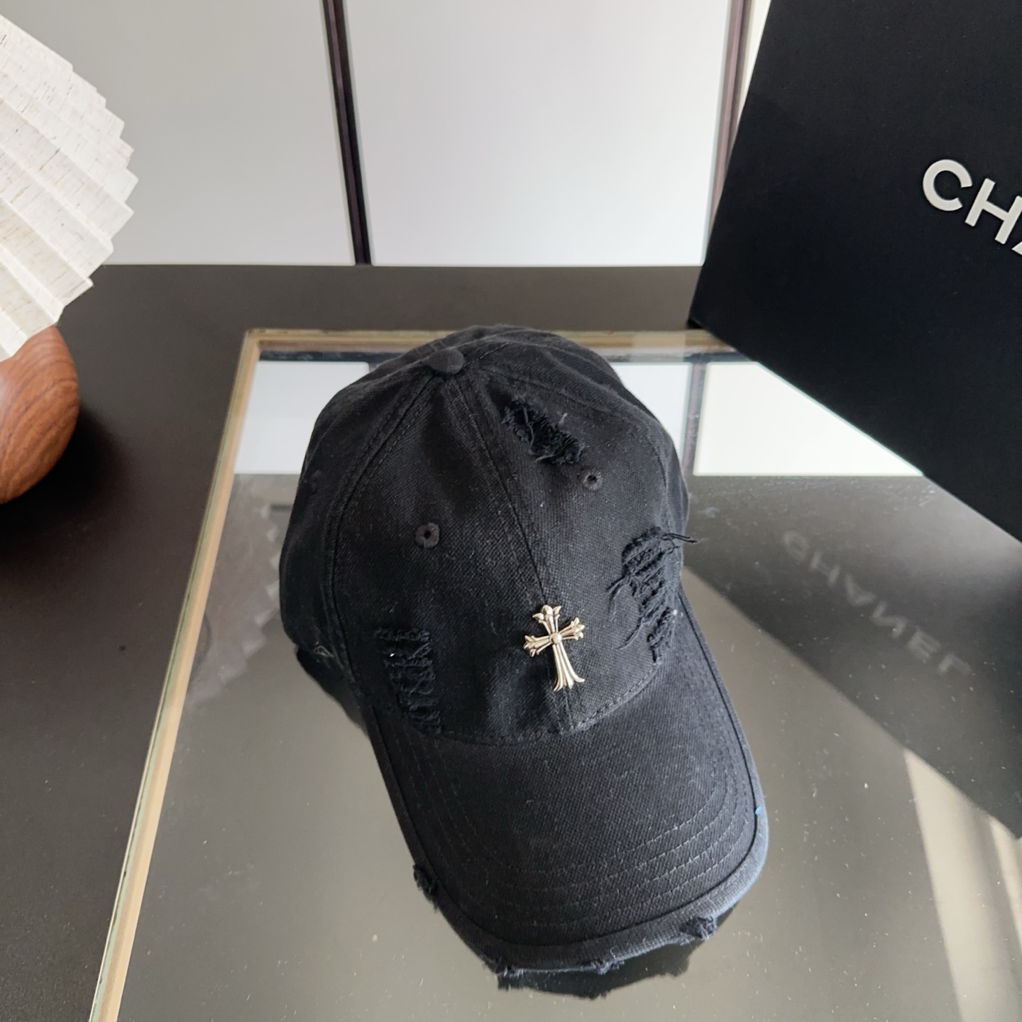 Chrome Hearts 克罗心💓早春韩版时尚复古做旧破洞帽子磨损设计百搭棒球帽鸭舌帽