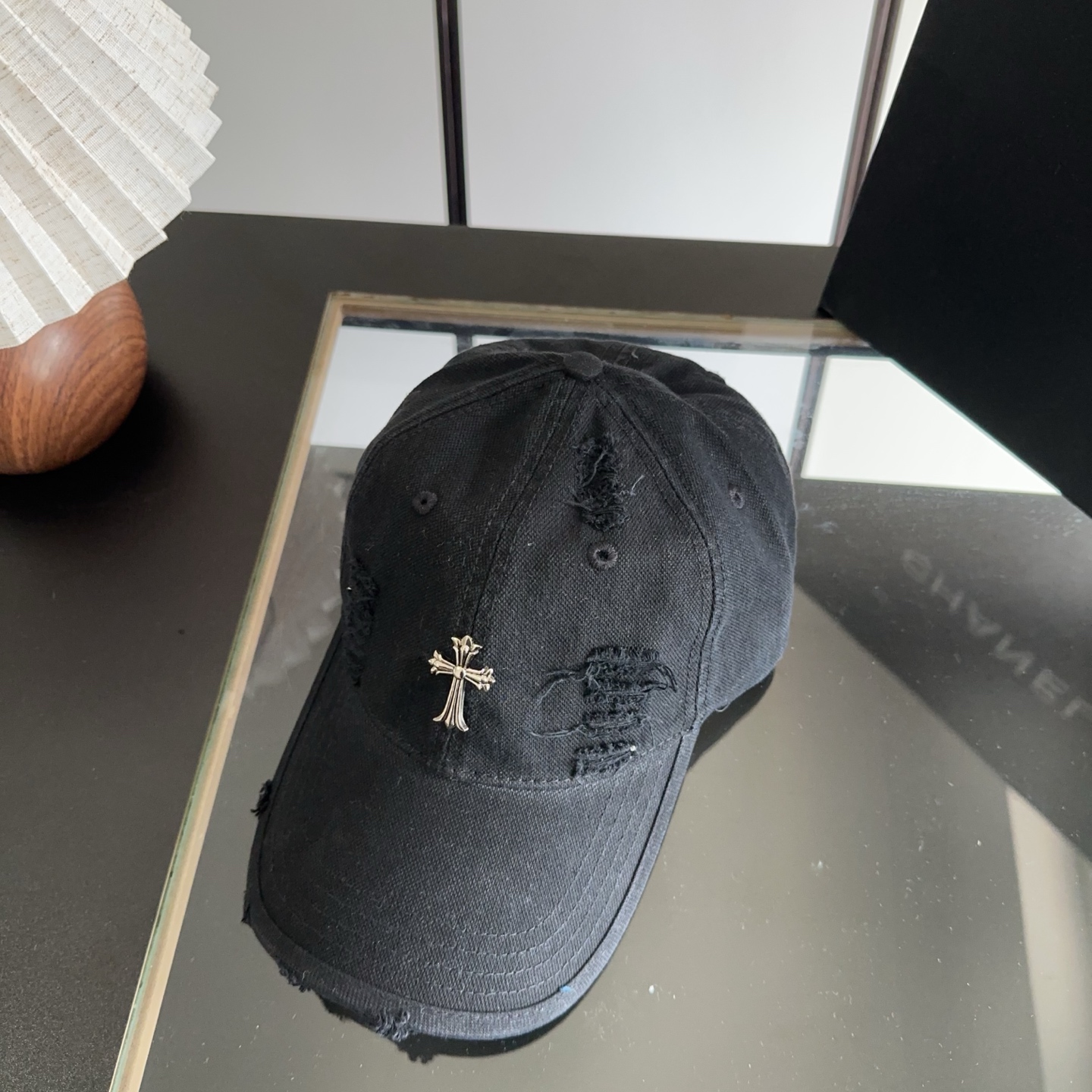 Chrome Hearts 克罗心💓早春韩版时尚复古做旧破洞帽子磨损设计百搭棒球帽鸭舌帽