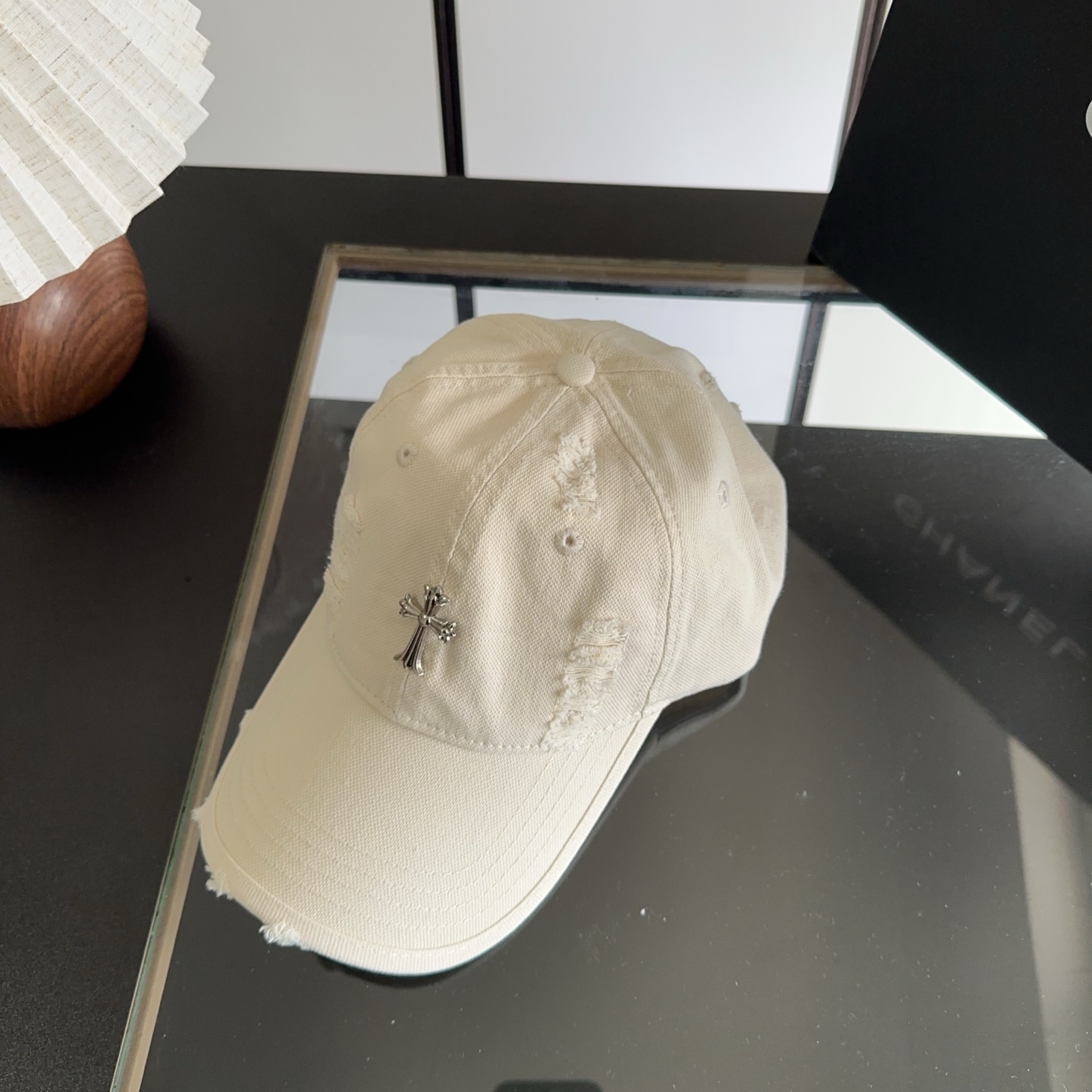 Chrome Hearts 克罗心💓早春韩版时尚复古做旧破洞帽子磨损设计百搭棒球帽鸭舌帽