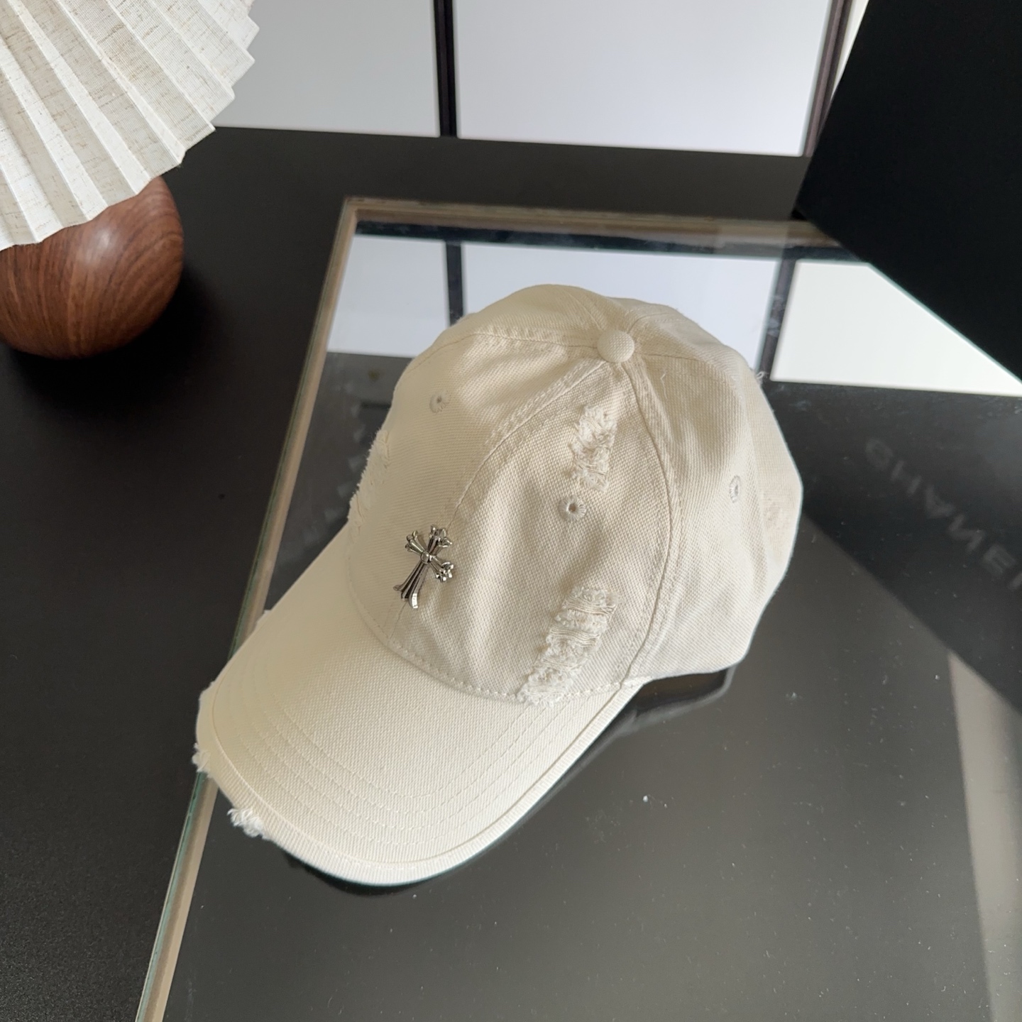 Chrome Hearts 克罗心💓早春韩版时尚复古做旧破洞帽子磨损设计百搭棒球帽鸭舌帽