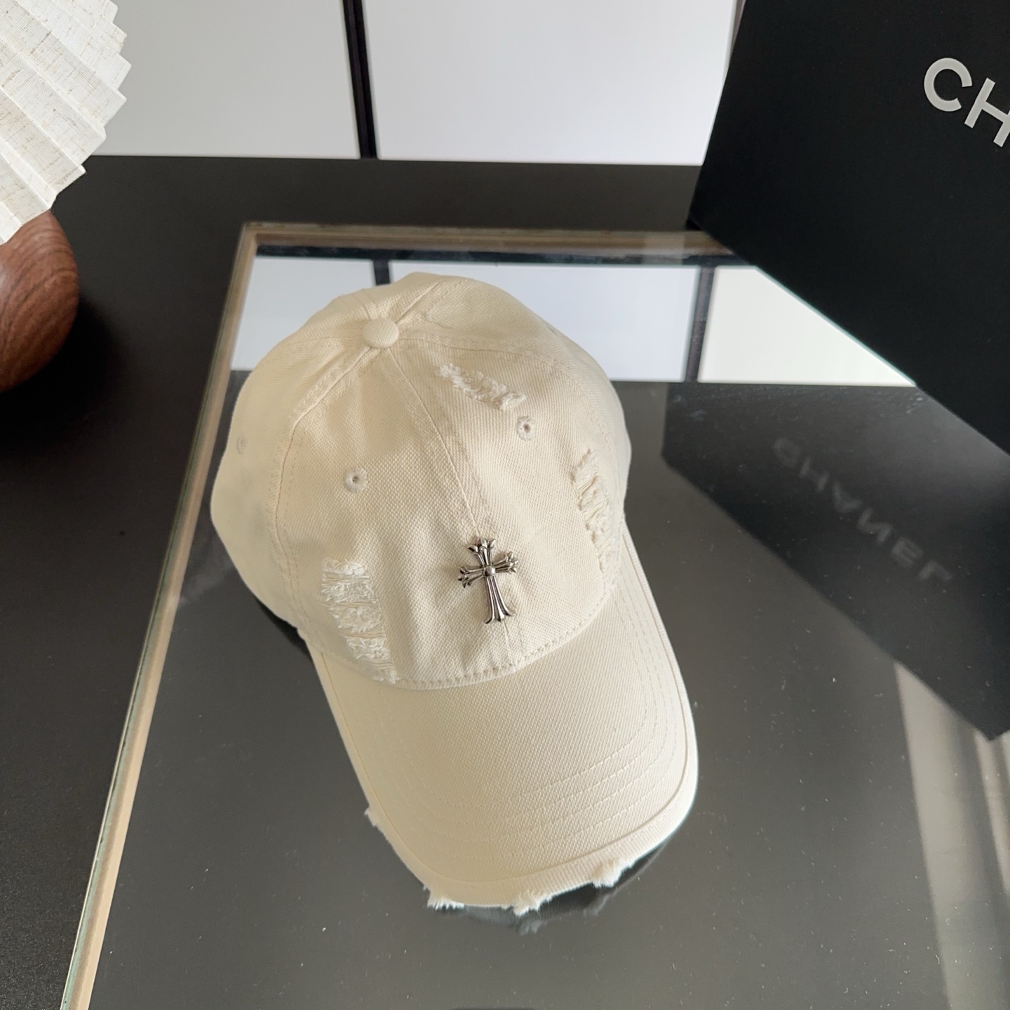 Chrome Hearts 克罗心💓早春韩版时尚复古做旧破洞帽子磨损设计百搭棒球帽鸭舌帽
