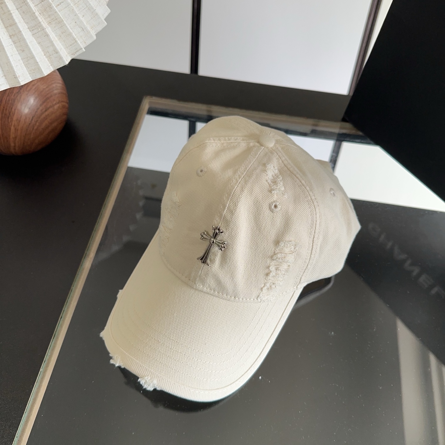 Chrome Hearts 克罗心💓早春韩版时尚复古做旧破洞帽子磨损设计百搭棒球帽鸭舌帽