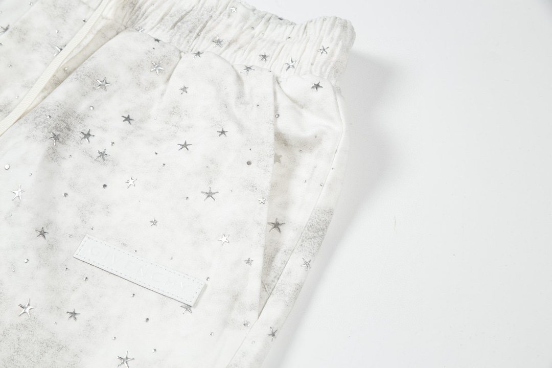Givenchy-Vanch Extinction Star Logo Sports Shorts for Spring/Summer 2024. Sizes M-4XL, Black/White. - 图片 4