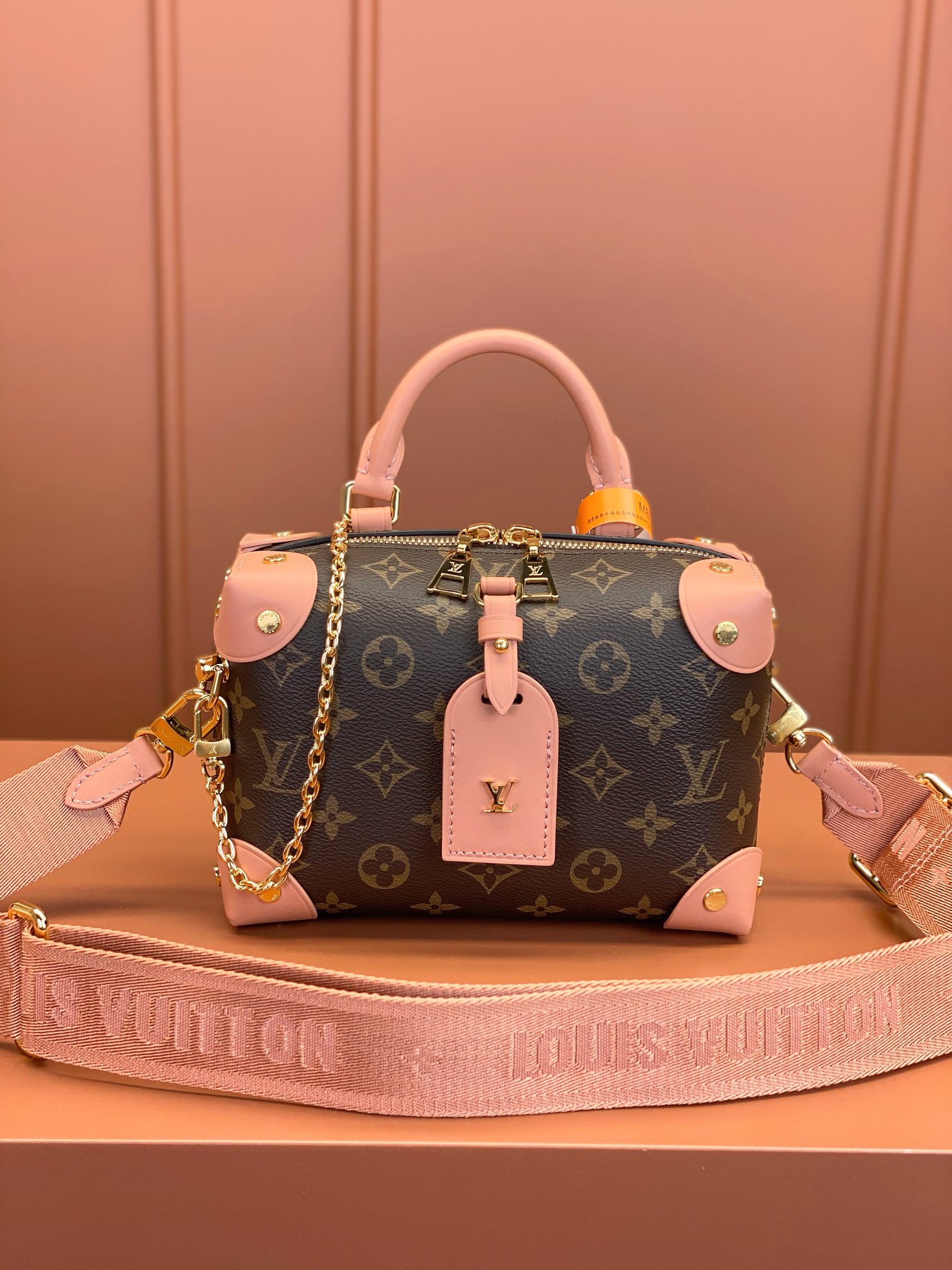 Louis Vuitton LV Petite Malle Bags Handbags Pink All Steel M45531