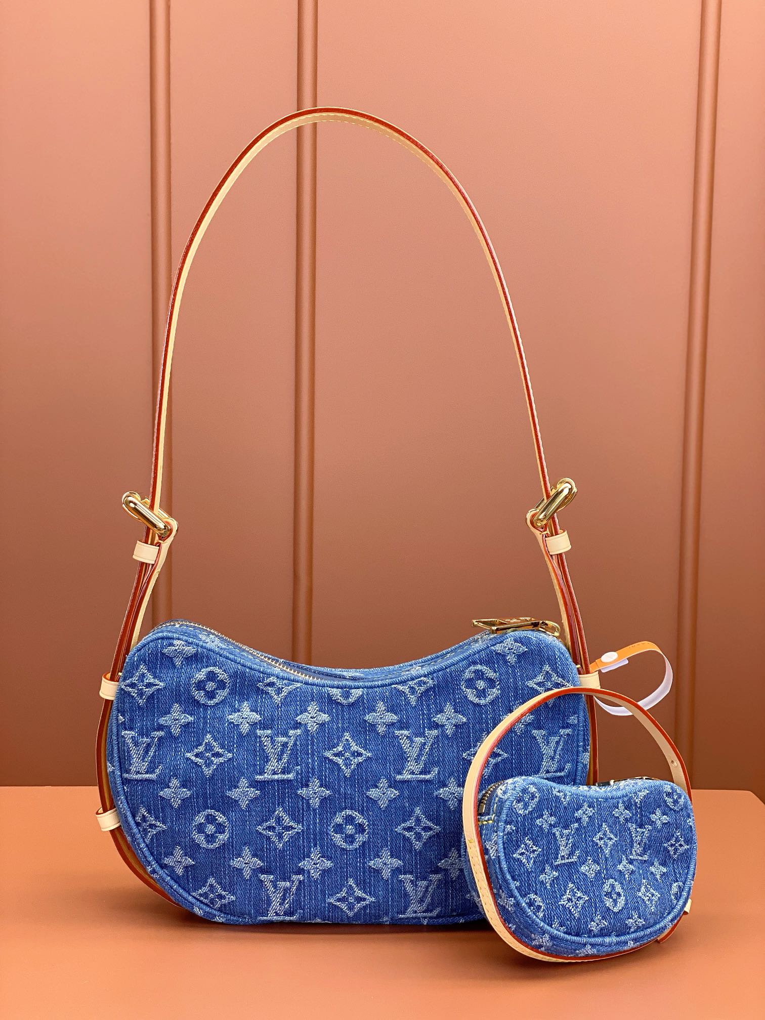 特级MB芯片版原厂皮CROISSANT中号手袋型号M46856蓝色材料A级全钢五金进口原厂面料包装全套原