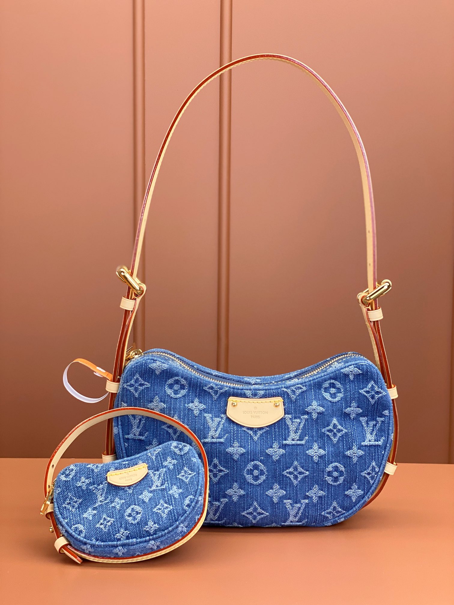 特级MB芯片版原厂皮CROISSANT中号手袋型号M46856蓝色材料A级全钢五金进口原厂面料包装全套原