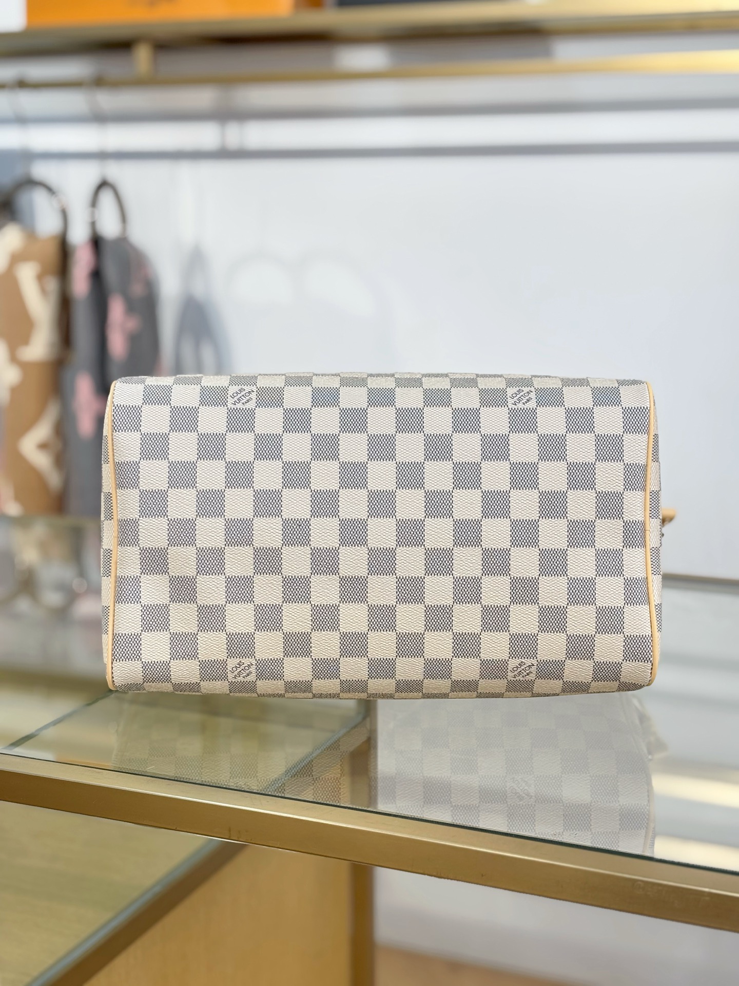 【特级MB163c芯片版原厂皮】 SPEEDY 30 SOFT 手袋 型号：N40908白格 材料：A级全钢五金，进口原
