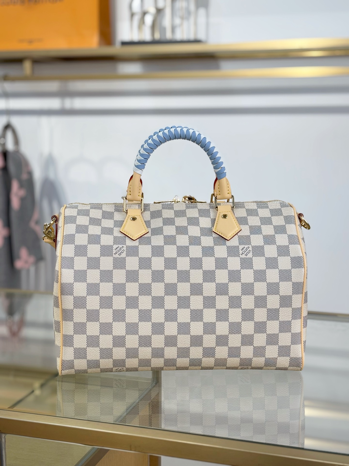 【特级MB163c芯片版原厂皮】 SPEEDY 30 SOFT 手袋 型号：N40908白格 材料：A级全钢五金，进口原