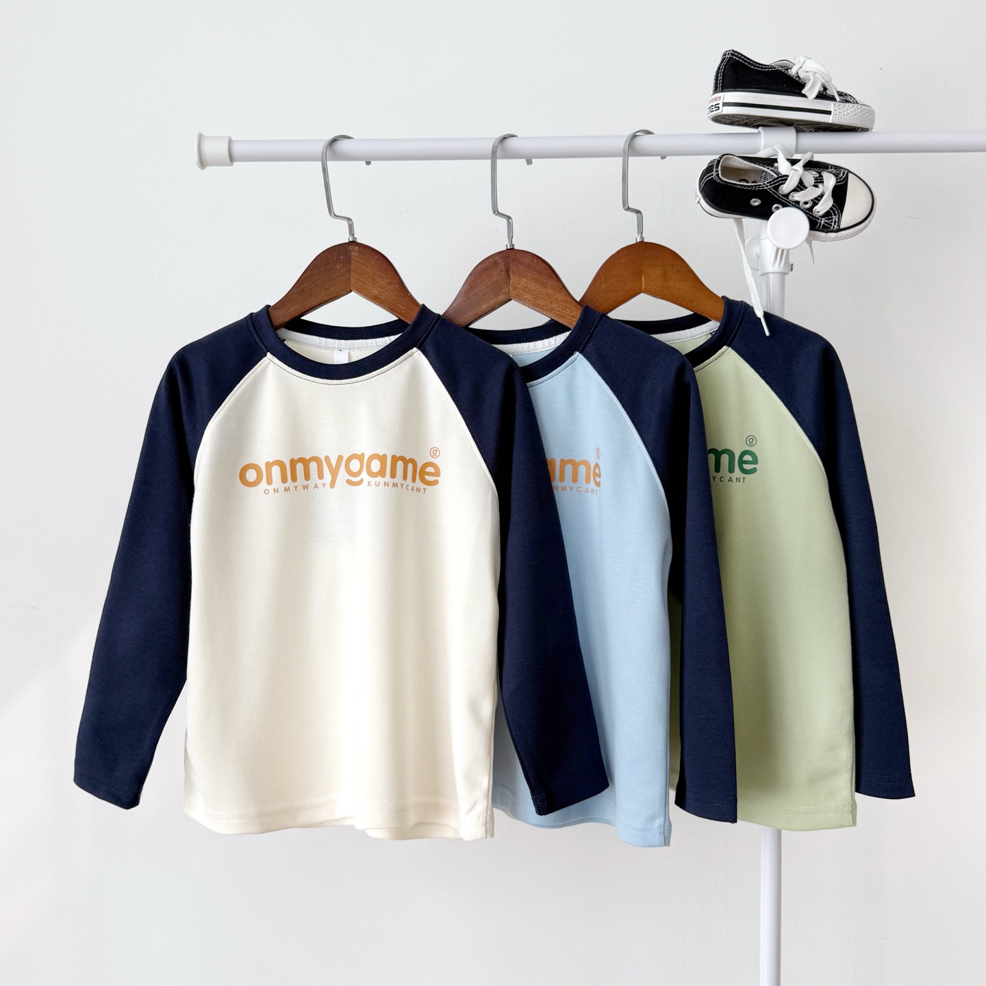 跑量69.9@ una pieza 120-170 Camiseta interior de manga raglán onmy, tallas: 120-170, colores: azul cielo, verde aguacate,…