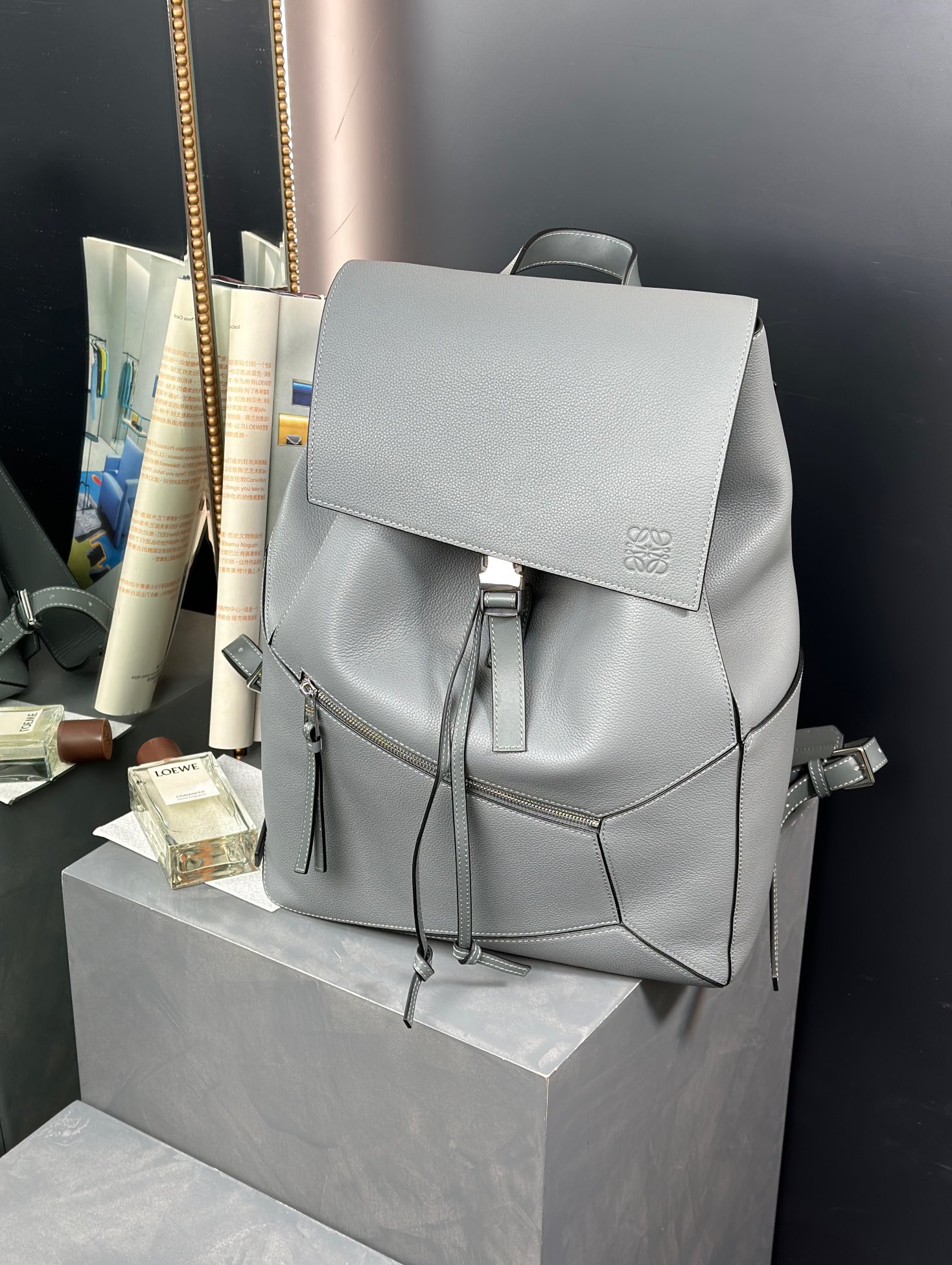 Best Wholesale Replica
 Loewe Puzzle Bags Backpack Men Calfskin Canvas Cotton Cowhide Fashion