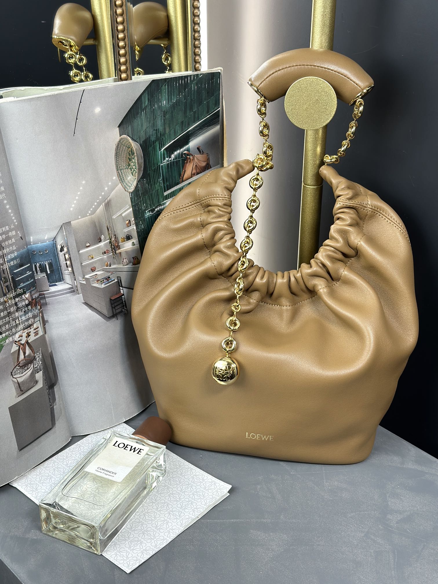Loewe Bags Handbags Brown Lambskin Sheepskin Fall/Winter Collection Chains