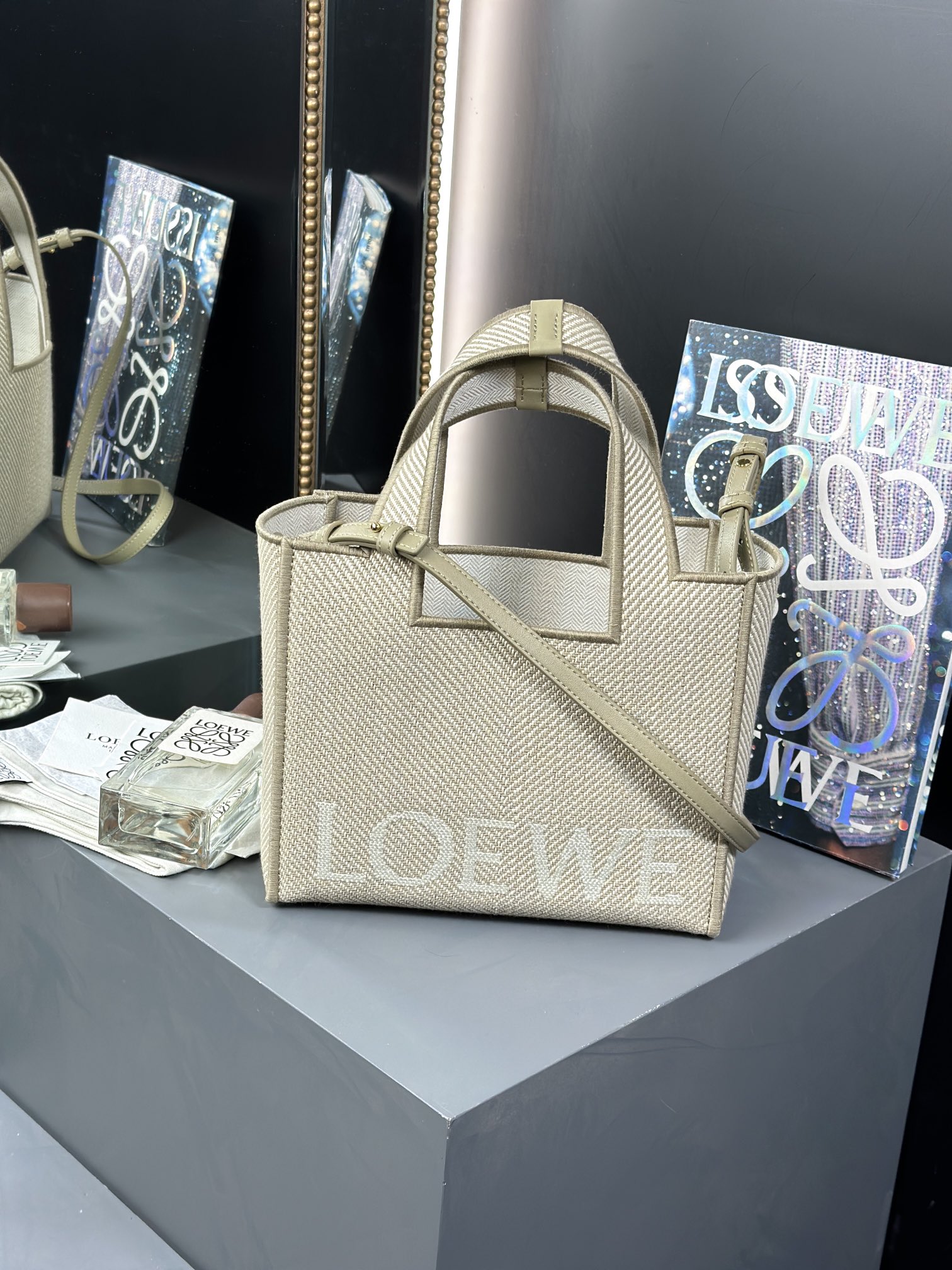 Loewe موضة
 حقيبة حقيبة يد قماش نسيج الكتان