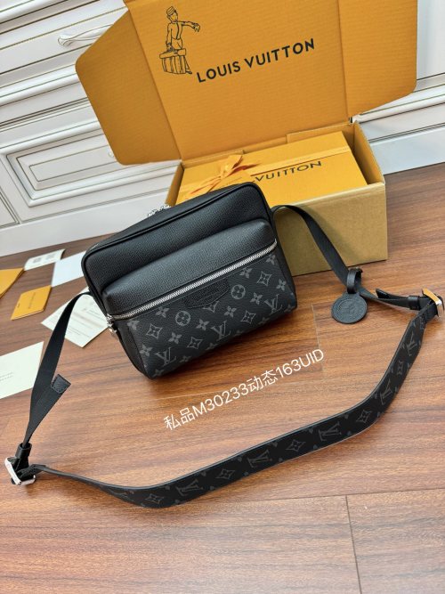 Louis Vuitton M30233 Black Monogram Eclipse Leather Discovery Messenger Bag 1 Louis Vuitton M30233 Black Monogram Eclipse Leather Discovery Messenger Bag