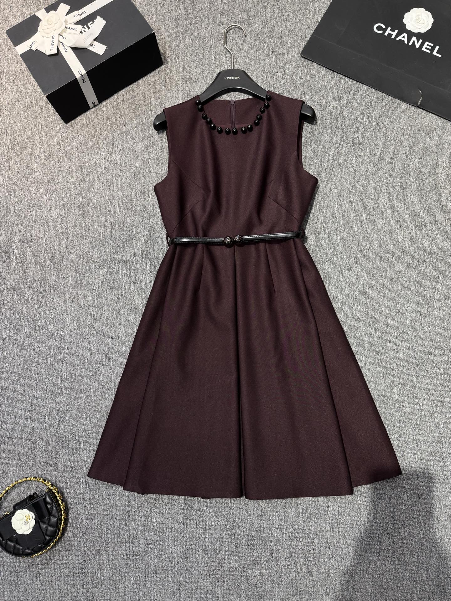 Elegant A-Line Dress with Pearl Embellishments - Perfect for Special Occasions