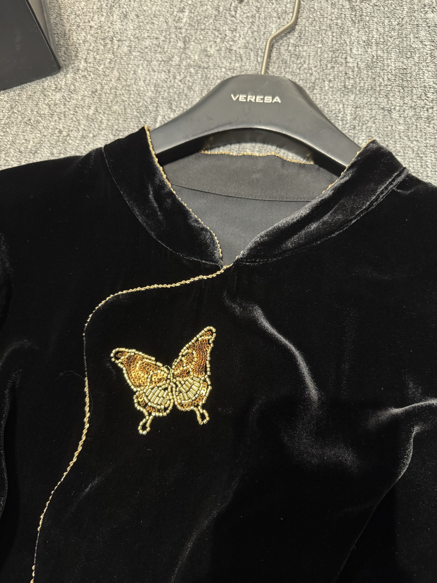 Elegant Velvet Butterfly Embroidered Blouse, Chinese Style Long Sleeve Top 4 i1756800028131 2611 0 6