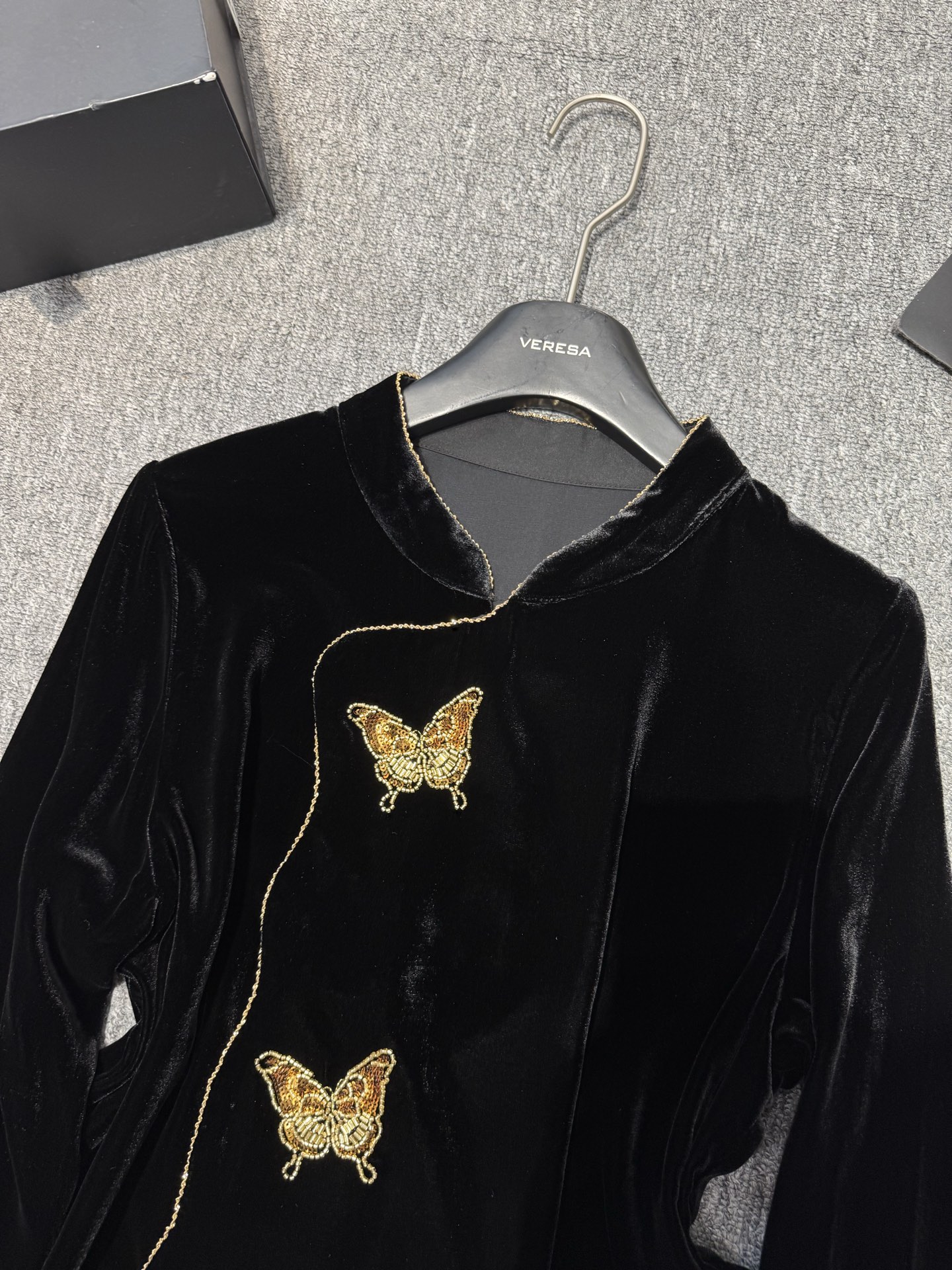 Elegant Velvet Butterfly Embroidered Blouse, Chinese Style Long Sleeve Top 2 i1756800028154 9588 0 1