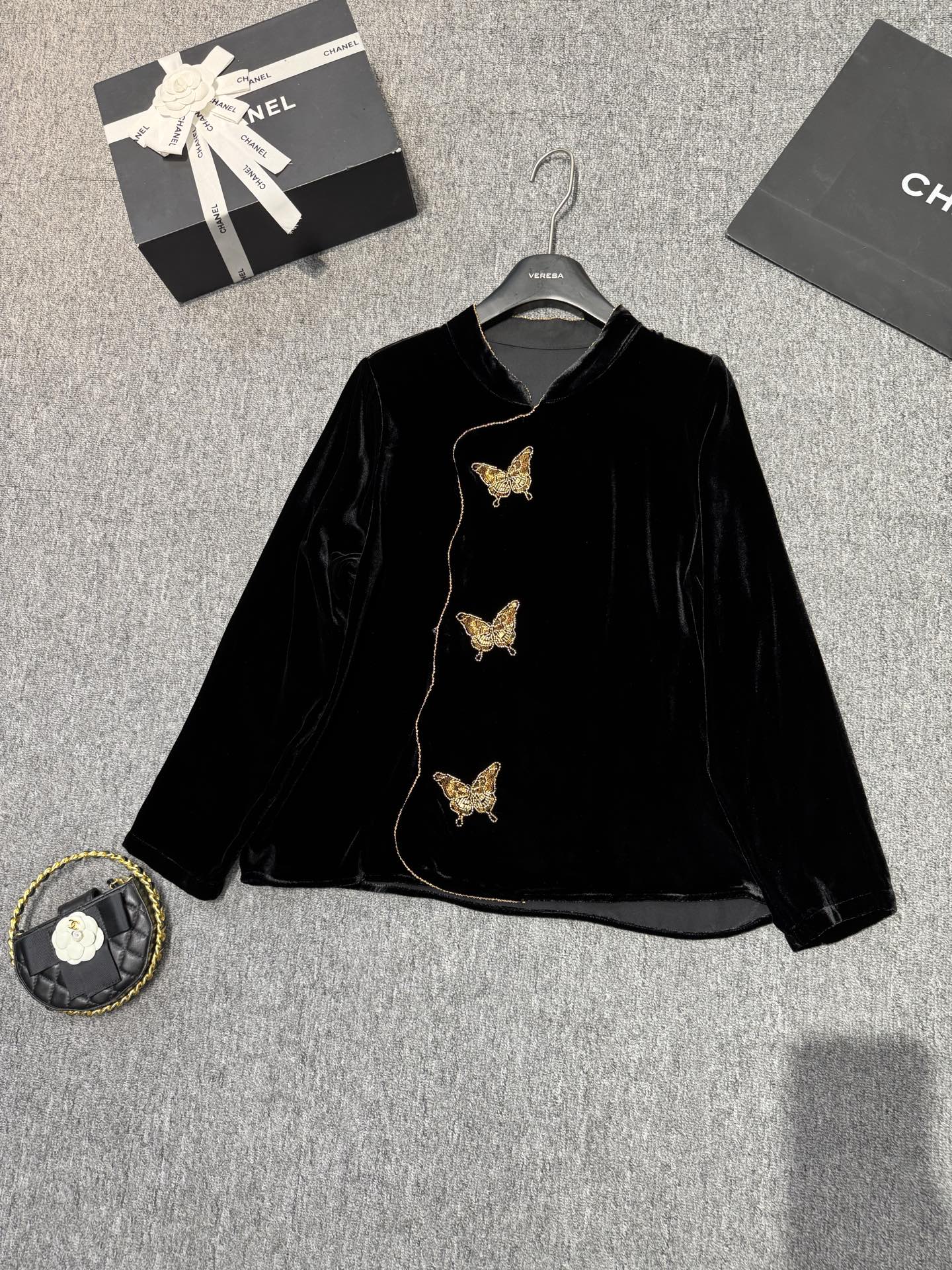 Elegant Velvet Butterfly Embroidered Blouse, Chinese Style Long Sleeve Top 9 i1756800053959 5161 0 8