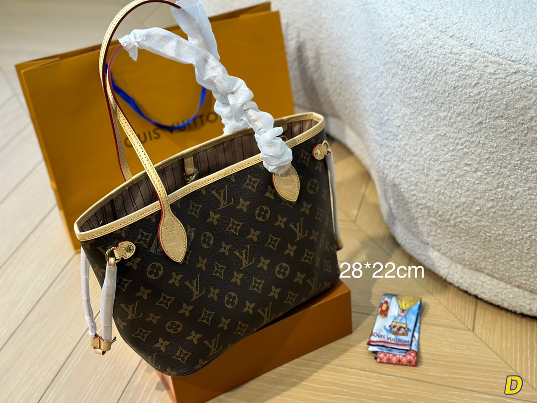 Louis Vuitton LV Neverfull Handbags Tote Bags Red