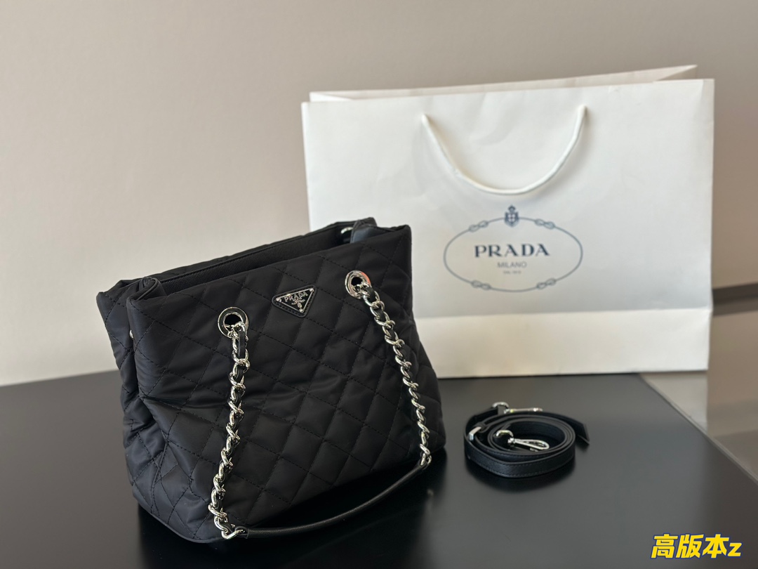 Prada Crossbody & Shoulder Bags Black Nylon Chains