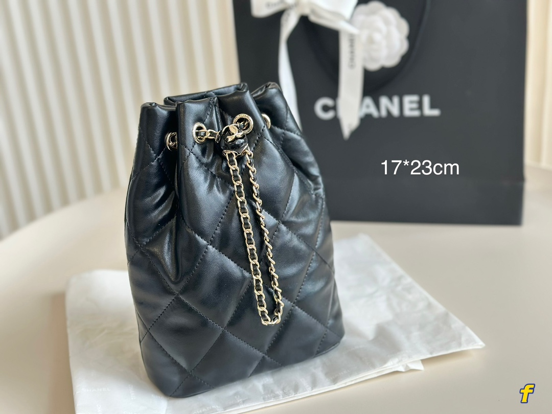 Chanel Backpack Bucket Bags Black Sheepskin