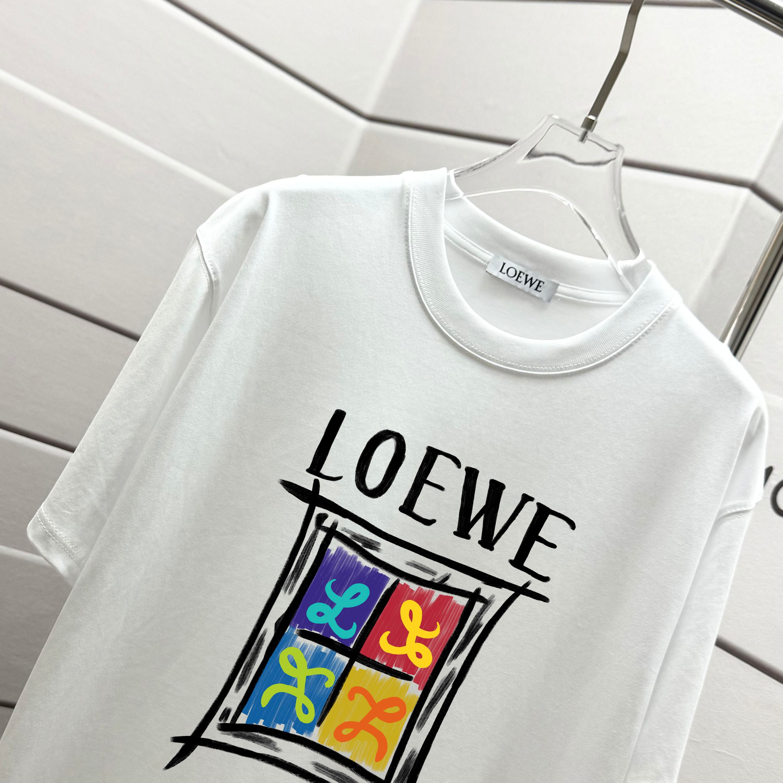 Loewe Camiseta de Manga Corta con Diseño Gráfico para Hombre y Mujer 4 a1747054196837 3063