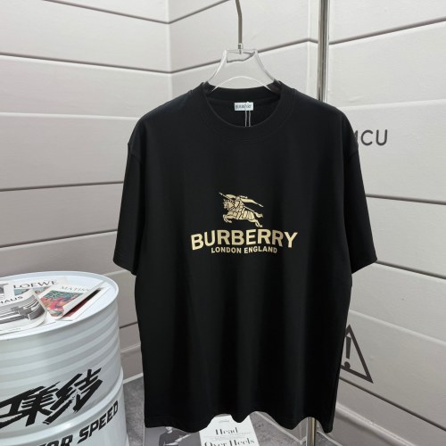 Burberry Cotton T-Shirt with War Horse Logo - Classic Short Sleeve Tee 1 Burberry Cotton T-Shirt with War Horse Logo - Classic Short Sleeve Tee