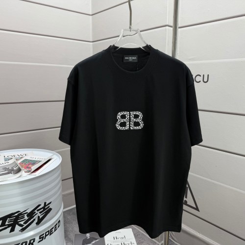 Balenciaga 2025 Spring/Summer Rhinestone Logo Tee - Classic Style, Modern Flair 1 Balenciaga 2025 Spring/Summer Rhinestone Logo Tee - Classic Style, Modern Flair