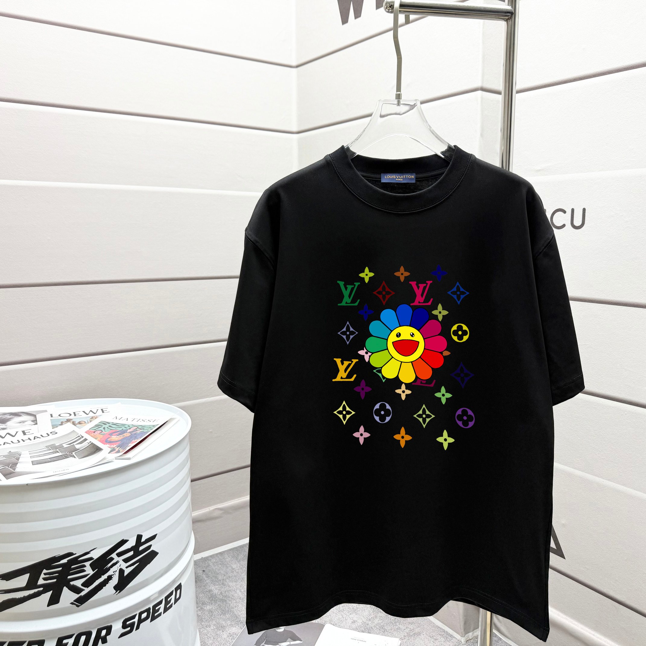 Louis Vuitton 2025 Spring/Summer Runway Flower Print Crew Neck T-Shirt