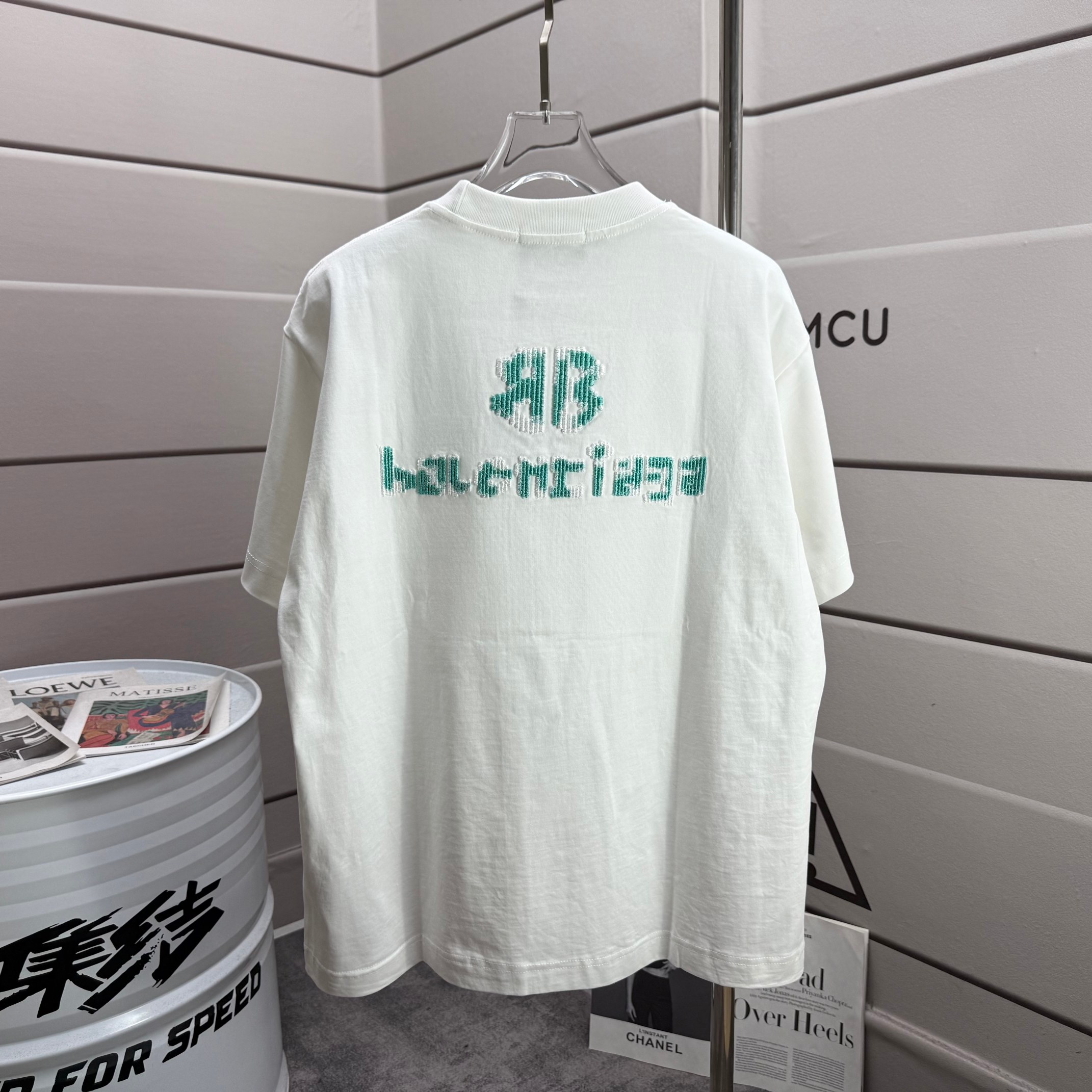 P90 BAL París Balenciaga 2025 otoño/invierno nueva, camiseta de manga corta con cuello redondo, letras bordadas persona…