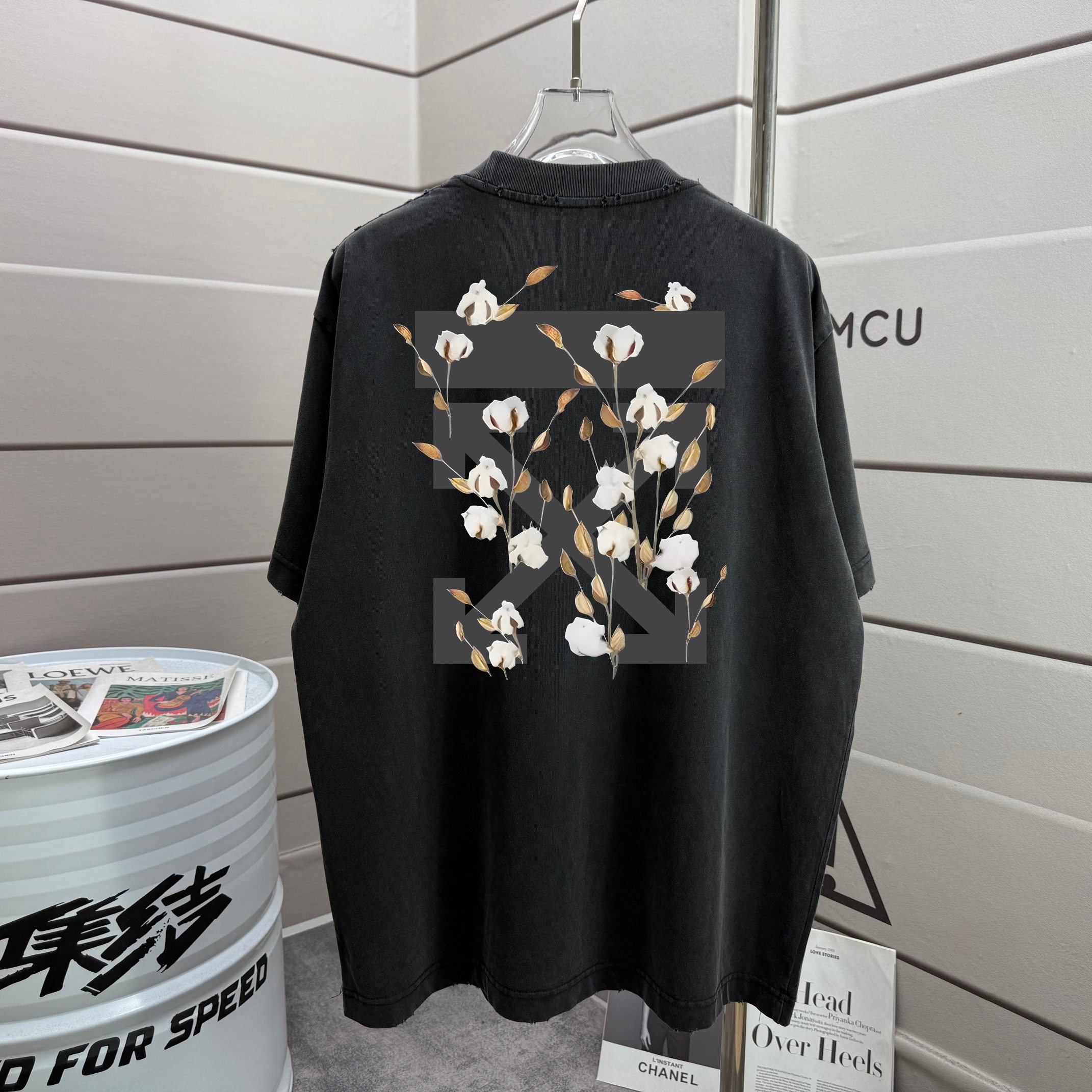 P80 OFF 2025 nueva colección otoño/invierno camiseta de cuello redondo de manga corta de 320g lavada y desgastada unise…