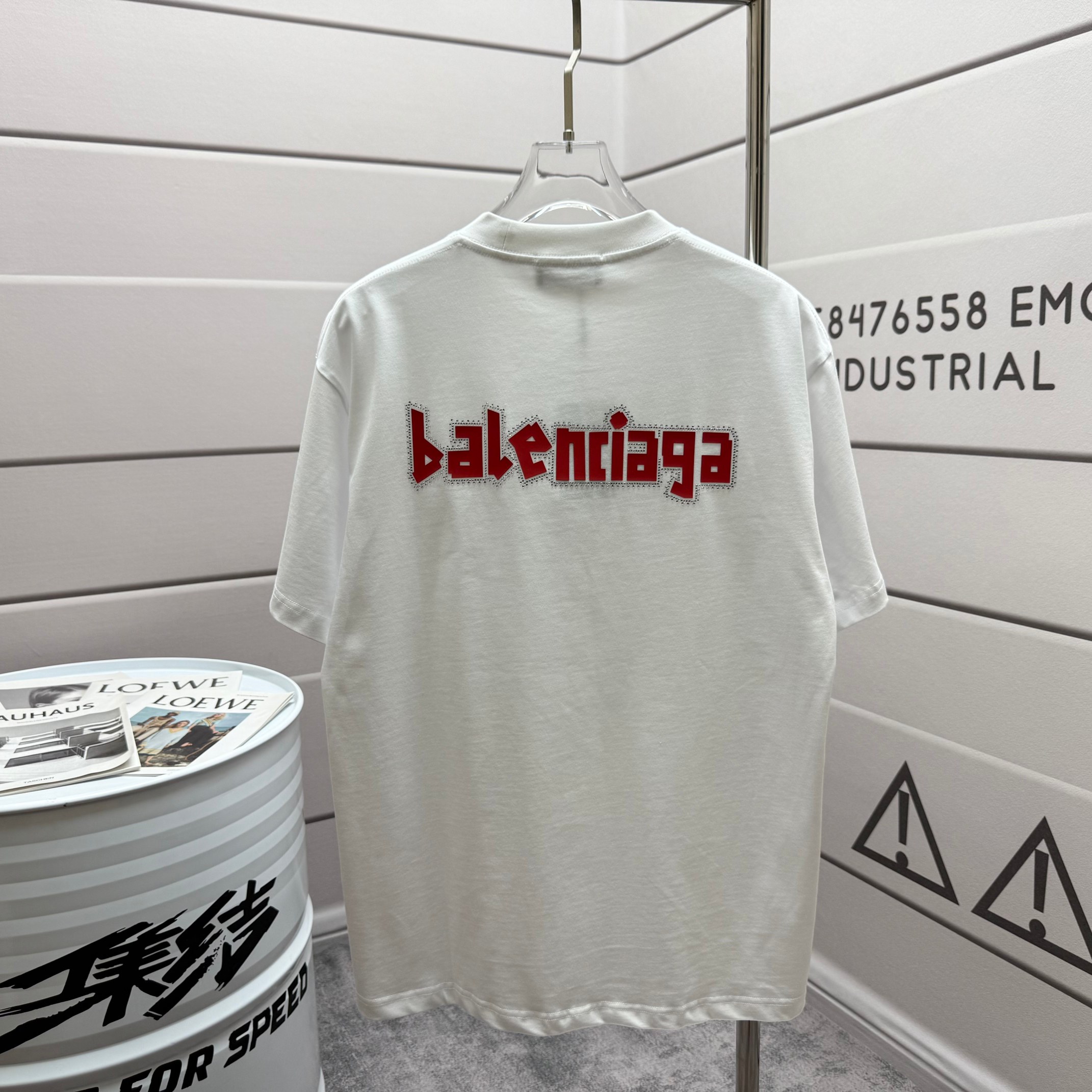 P80 Balenciaga*París* camiseta de manga corta nueva de primavera/verano, clásica, tecnología de silicona de placa grues…