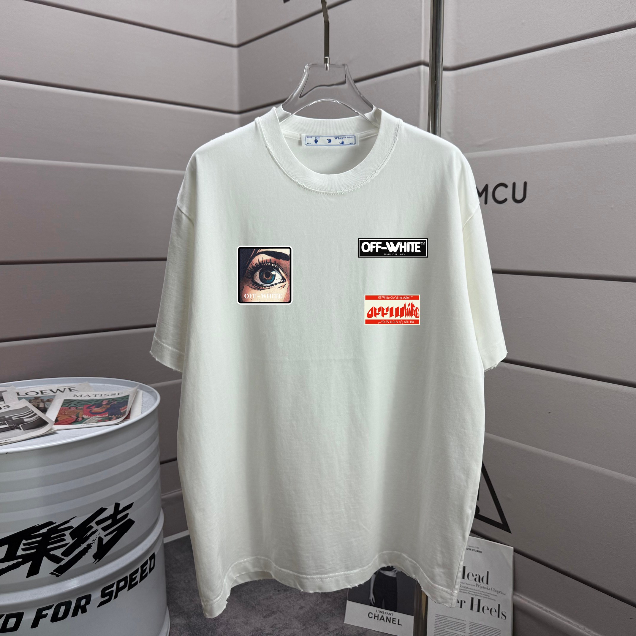 P80 OFF 2026 primavera/verano nueva temporada, camiseta de cuello redondo de 320 g lavada y desgastada, corte holgado u…