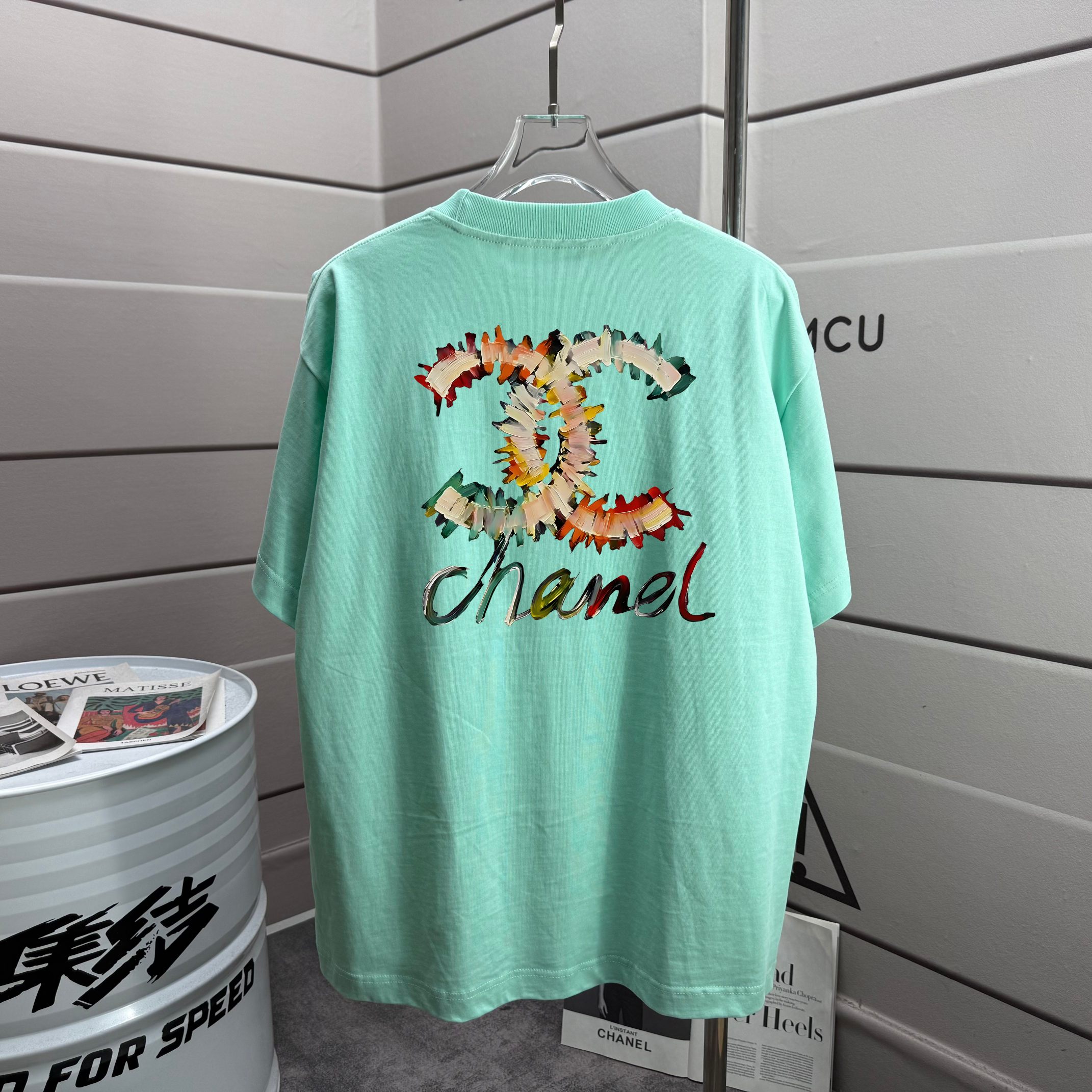 #@80 CHANE*Chanel* Nueva primavera/verano 2026, letras clásicas, proceso de estampado, algodón puro de tejido plano de …