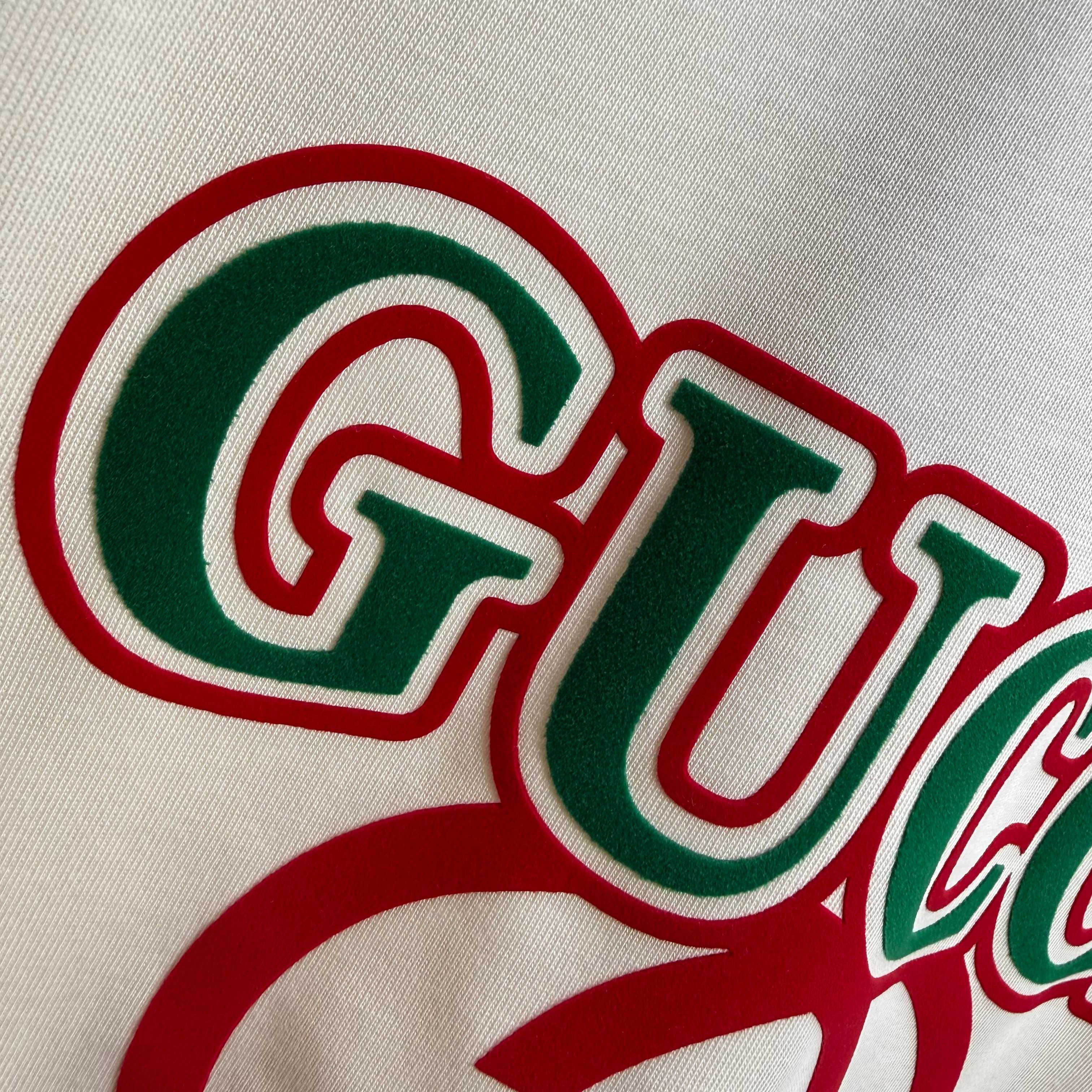 Gucci # Gu* 古驰*2026春夏新款 双G胸前Gucci字母立体拼色植绒 短袖T恤 定制双纱平纹纯棉面料