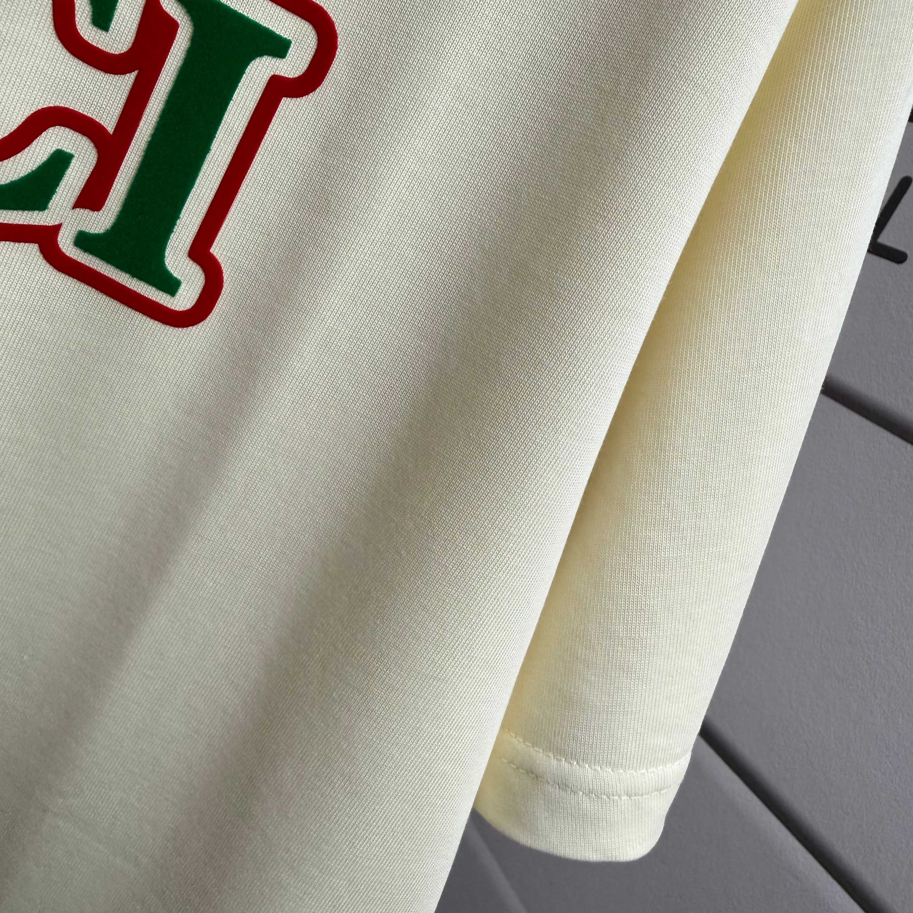 Gucci # Gu* 古驰*2026春夏新款 双G胸前Gucci字母立体拼色植绒 短袖T恤 定制双纱平纹纯棉面料