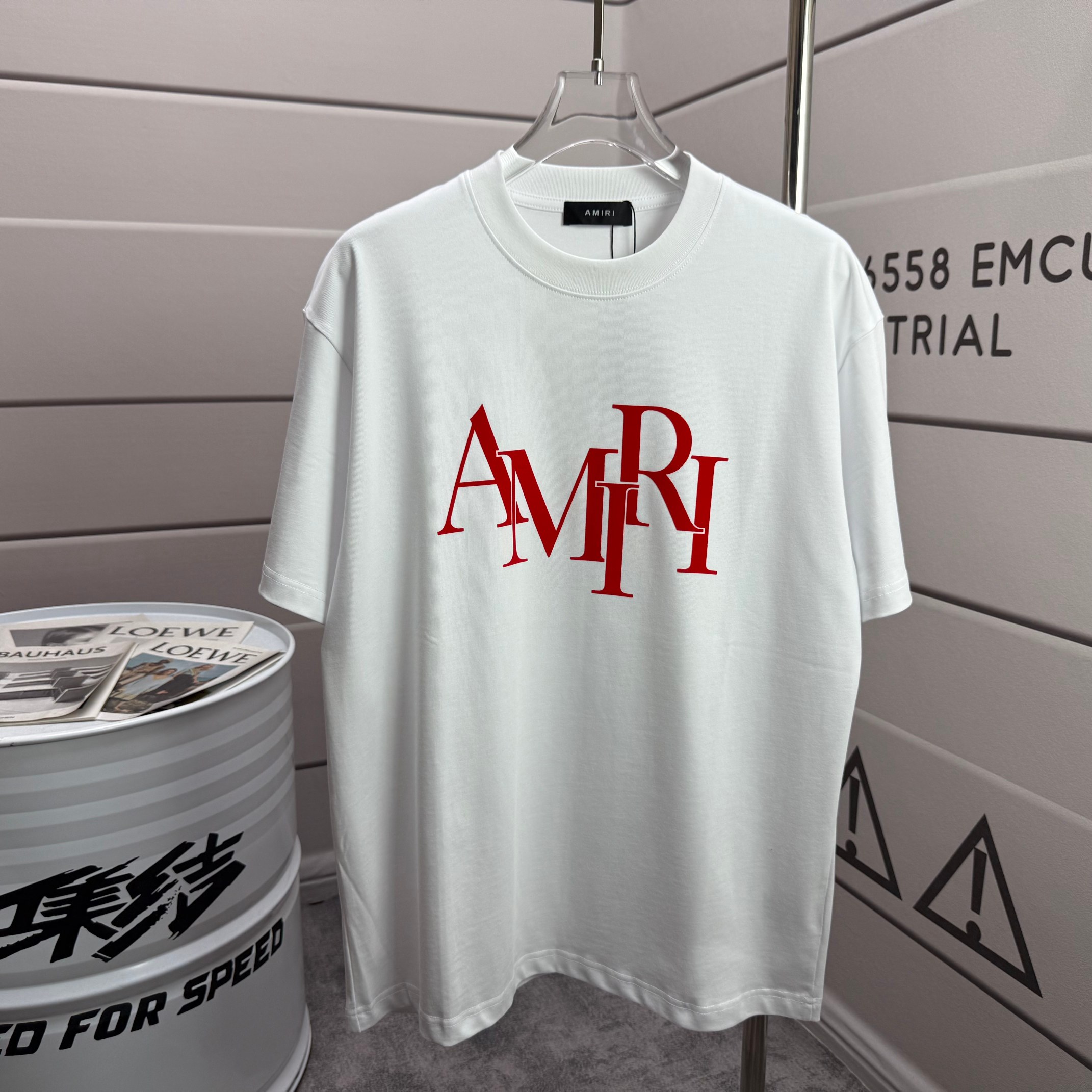 P75 Amiri*埃米尔 2026 primavera-verano nueva colección. Camiseta de manga corta personalizada de algodón peinado de doble …