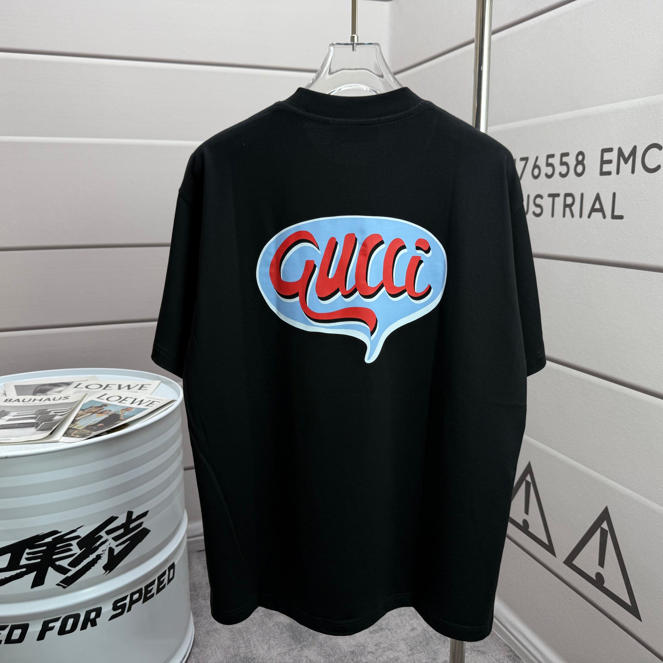 Gucci # Gu* 古驰*2026春夏新款 双G胸前Gucci字母刺绣工艺 +印花 短袖T恤 定制双纱平纹纯棉面料