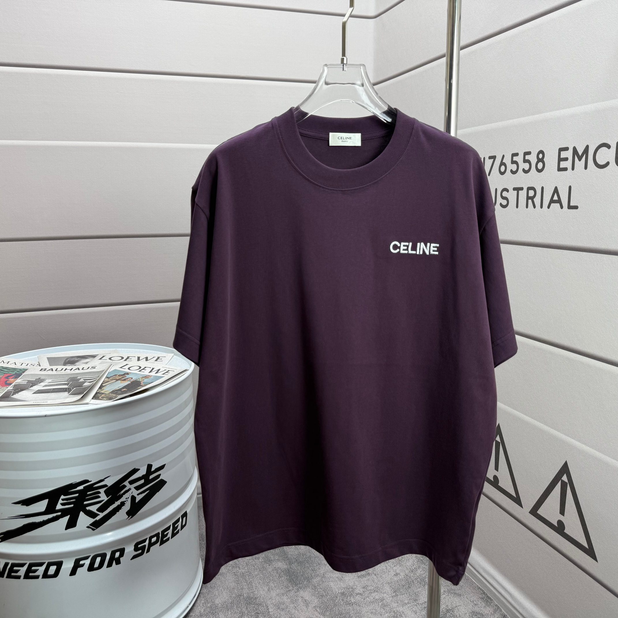 Celine # Celi* 塞琳 塞林 2026春夏款 简约字母刺绣工艺个性logo 定制双纱平纹纯棉面料 短袖T恤