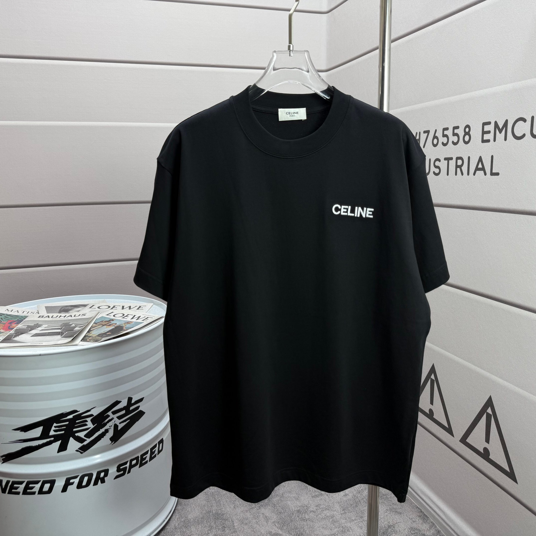 Celine # Celi* 塞琳 塞林 2026春夏款 简约字母刺绣工艺个性logo 定制双纱平纹纯棉面料 短袖T恤