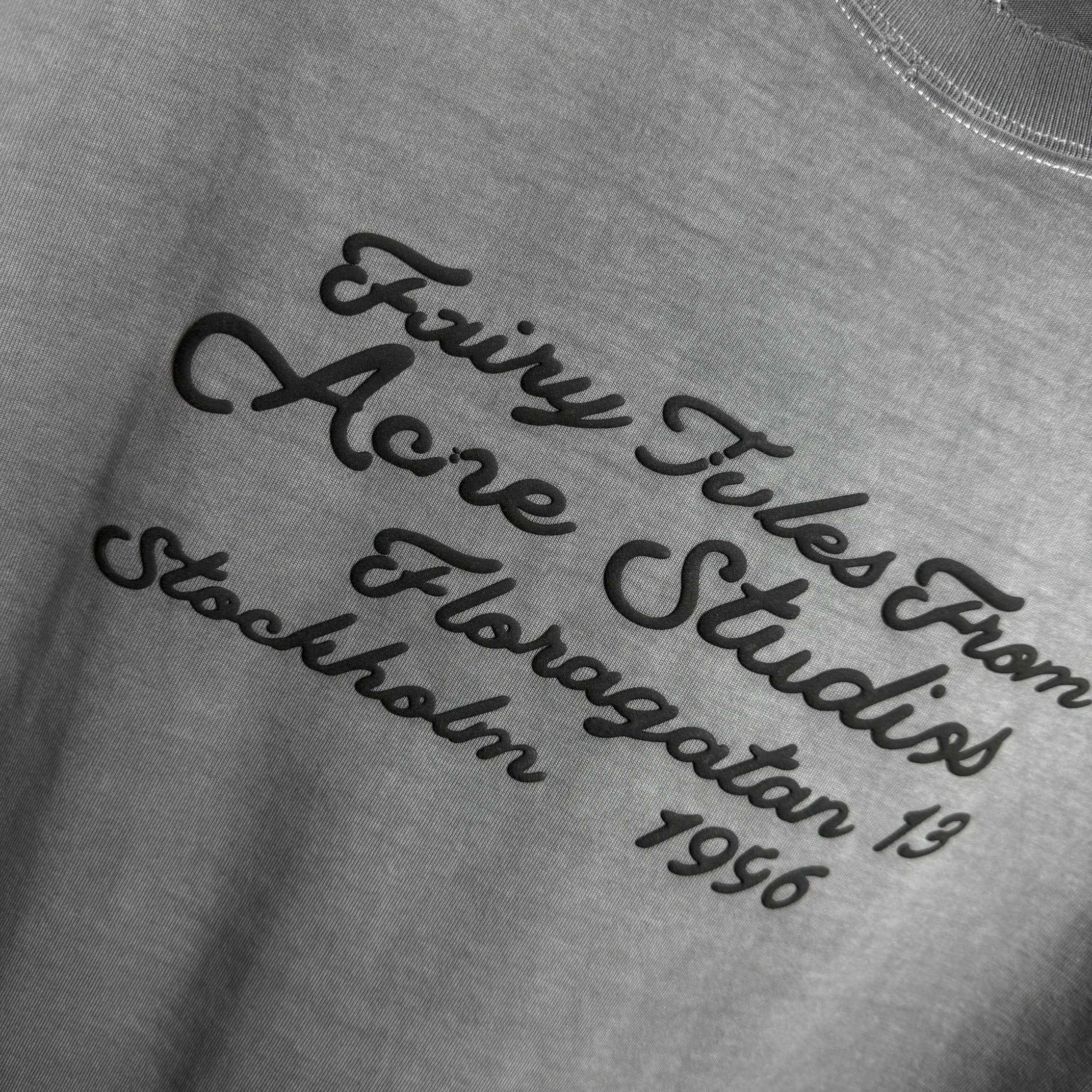 Dior # Acne* studios* 艾克*妮2026春夏新款 发泡字母工艺 洗水磨破320克圆领短袖tee 宽松版