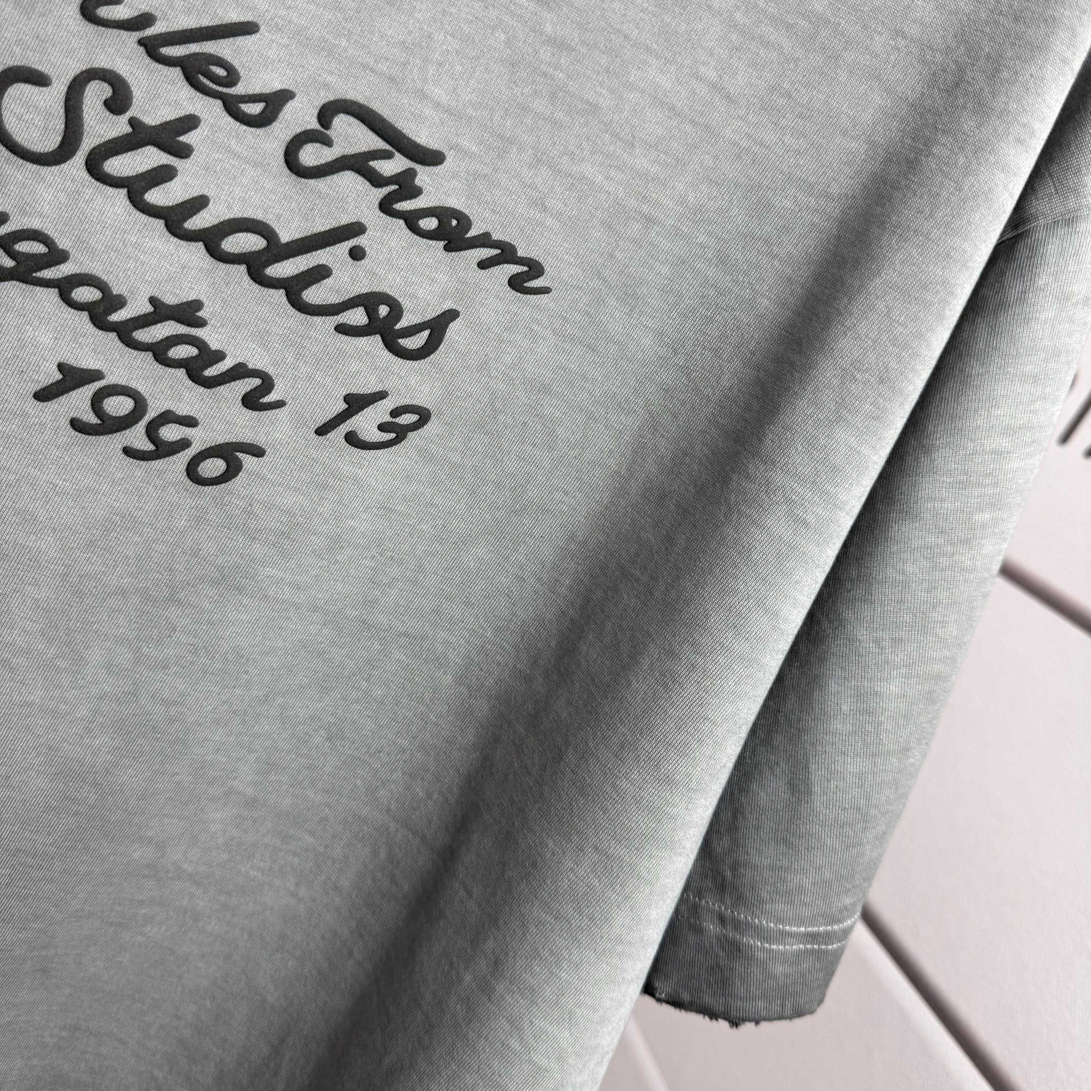 Dior # Acne* studios* 艾克*妮2026春夏新款 发泡字母工艺 洗水磨破320克圆领短袖tee 宽松版