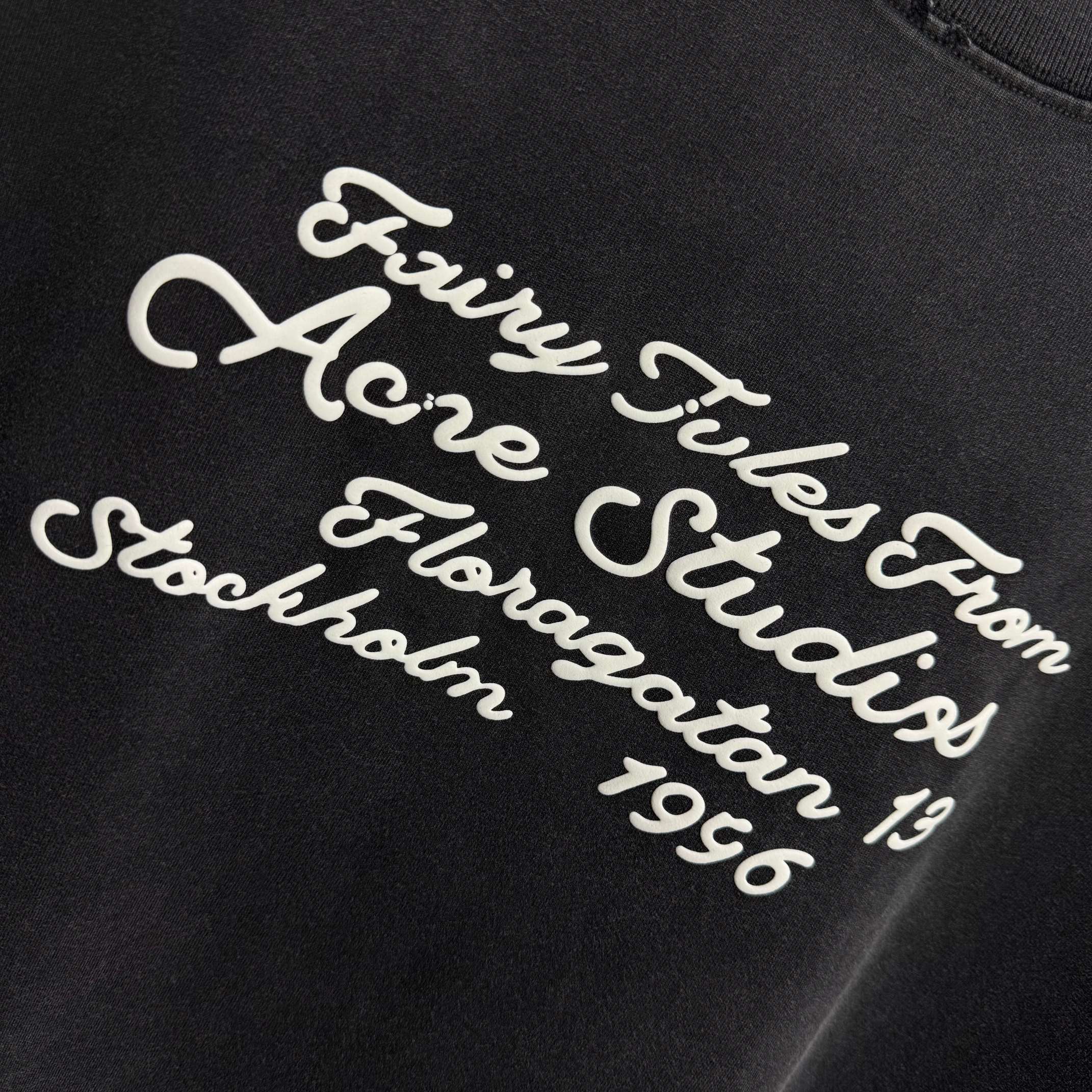 Dior # Acne* studios* 艾克*妮2026春夏新款 发泡字母工艺 洗水磨破320克圆领短袖tee 宽松版