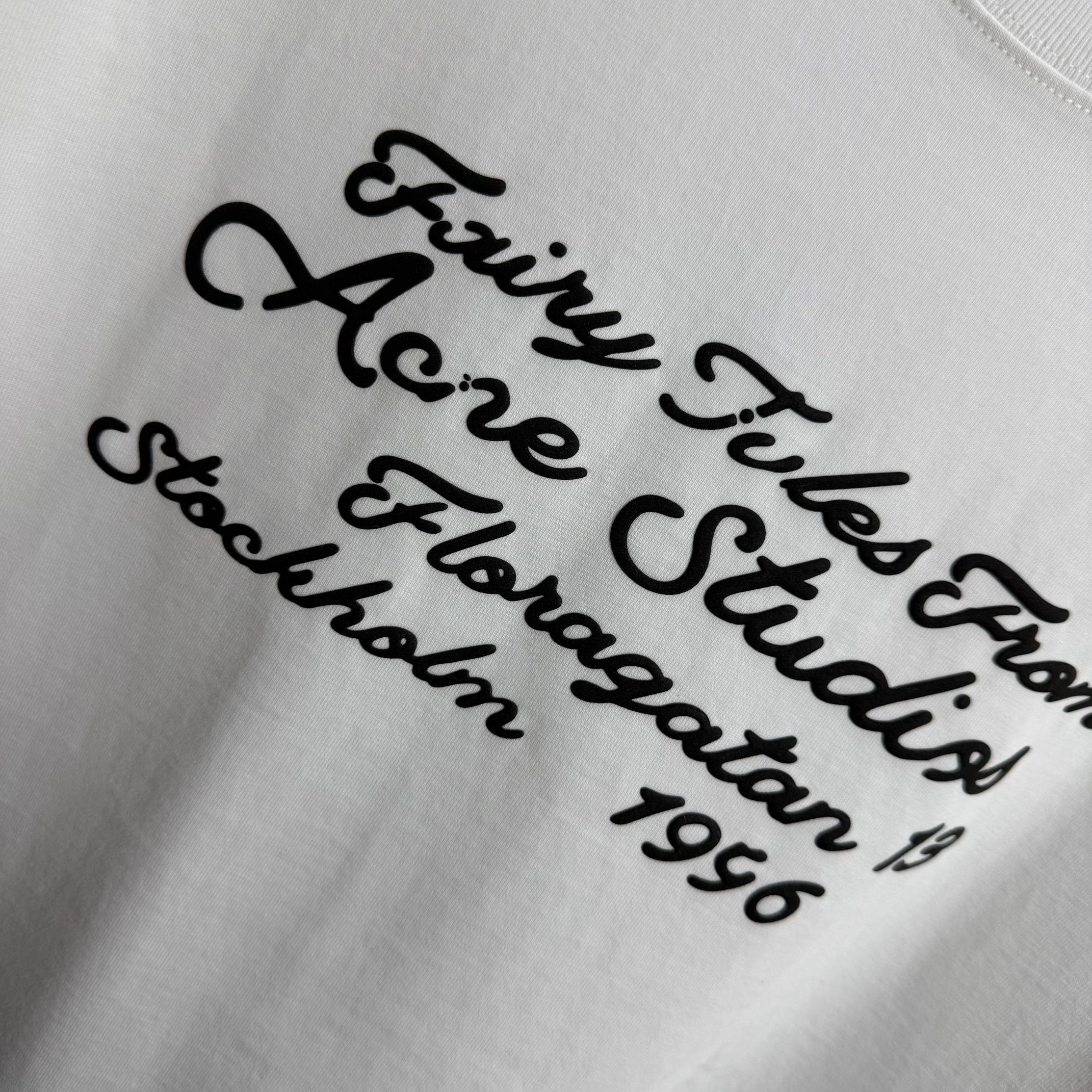 Dior # Acne* studios* 艾克*妮2026春夏新款 发泡字母工艺 洗水磨破320克圆领短袖tee 宽松版