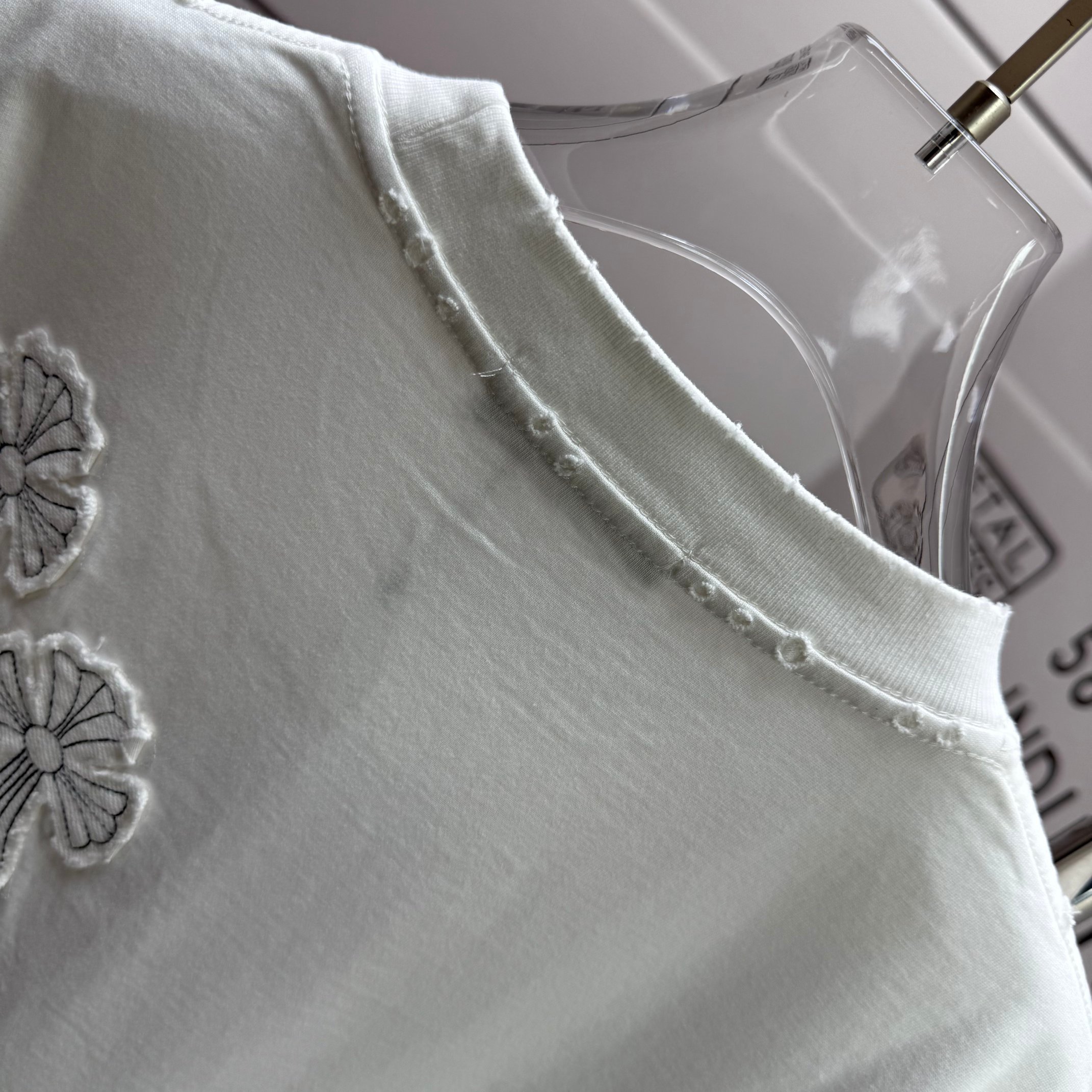 Chrome Hearts # CH 克罗* 2026春夏新款 洗水磨破320克圆领短袖tee 宽松版 贴布刺绣工艺