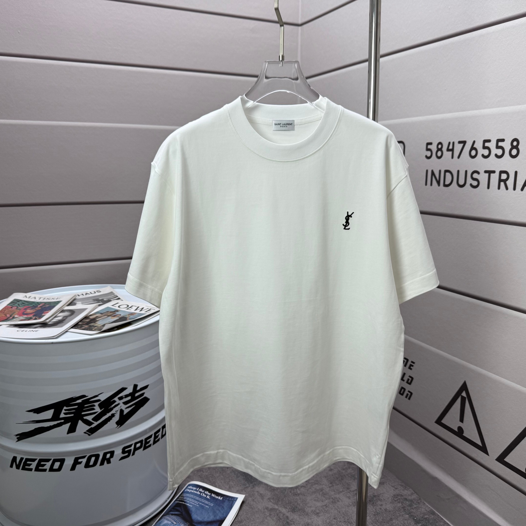 Saint Laurent White Monogram T-Shirt