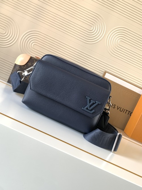 Louis Vuitton Aerogram Fastline Messenger Bag - Blue Leather Crossbody Bag