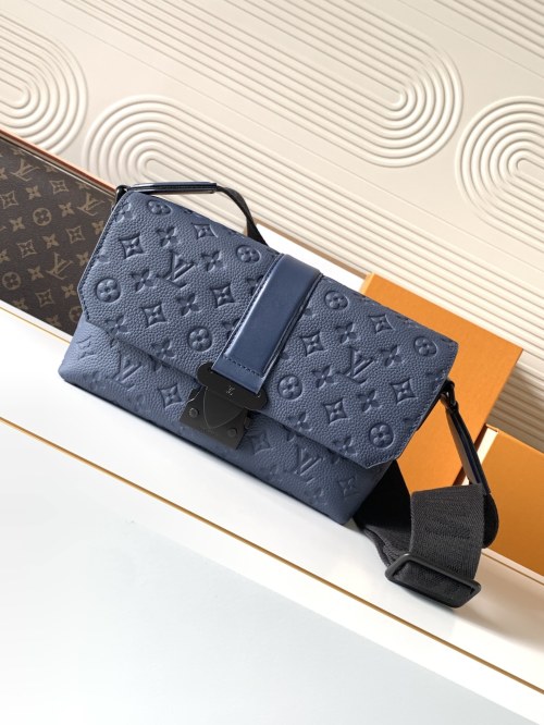 Louis Vuitton S-Cape Monogram Blue Embossed Taurillon Leather Messenger Bag 1 Louis Vuitton S-Cape Monogram Blue Embossed Taurillon Leather Messenger Bag